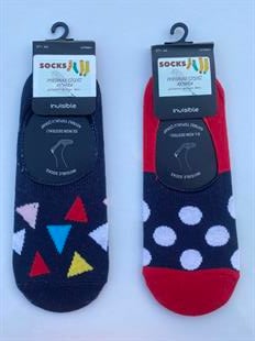 2'li Unisex Babet Çorap ÜÇGEN VE PUANTİYE DESENLİ