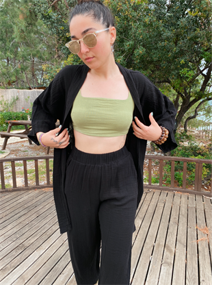 Gardenya Kimono-BLACK