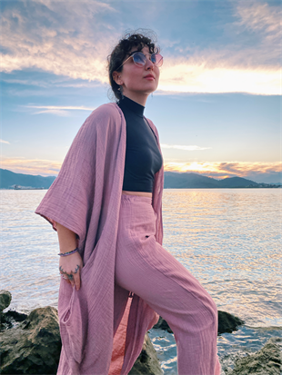 Kamelya Kimono-WOOD ROSE