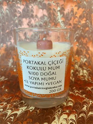 Portakal Çiçeği Kokulu Soya Mum Turuncu Puantiyeli