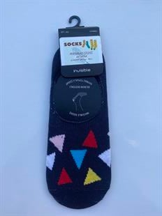 Unisex Babet Çorap RENKLİ ÜÇGEN DESENLİ