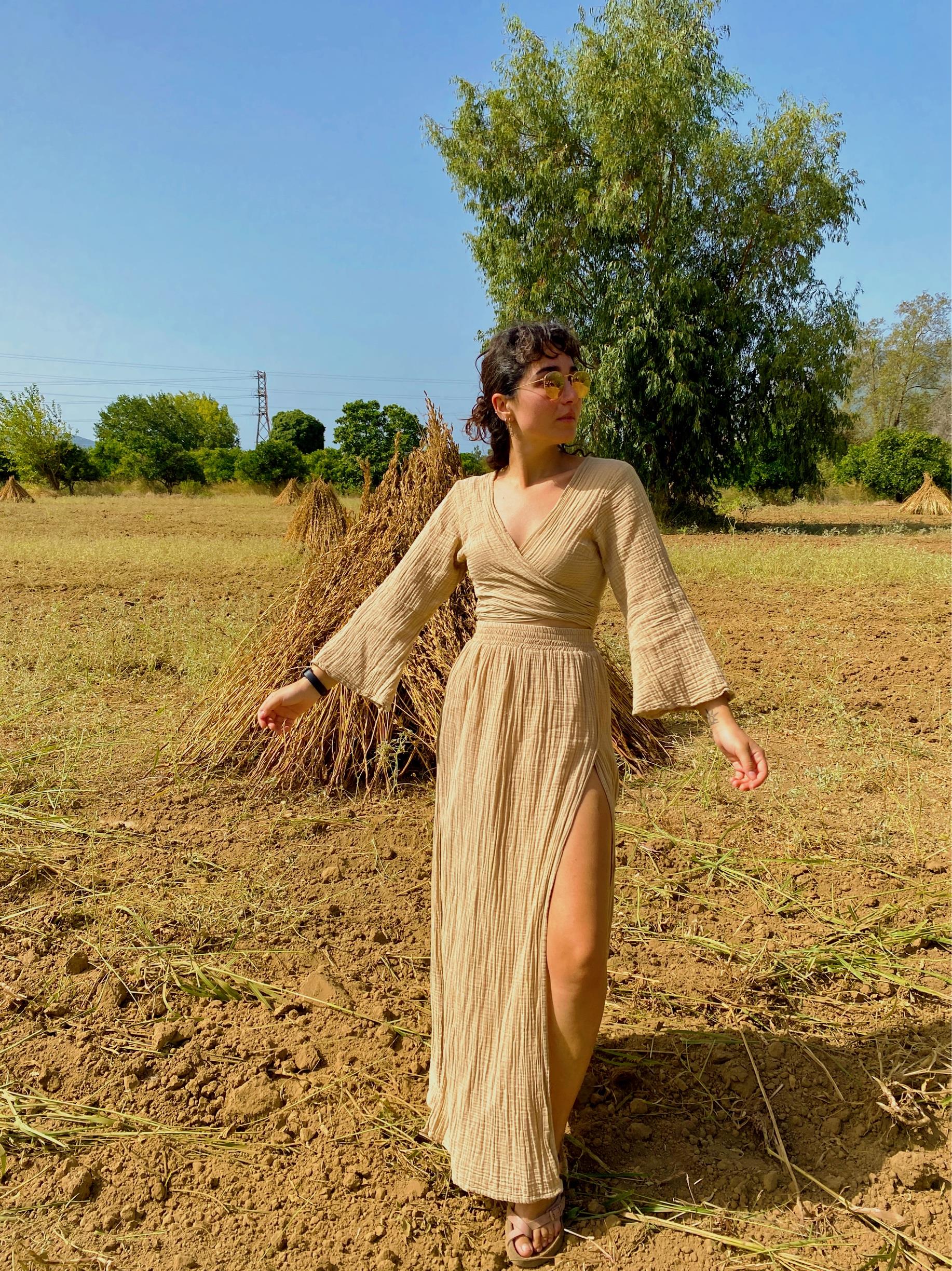 Açelya Crop Bluz-SAND