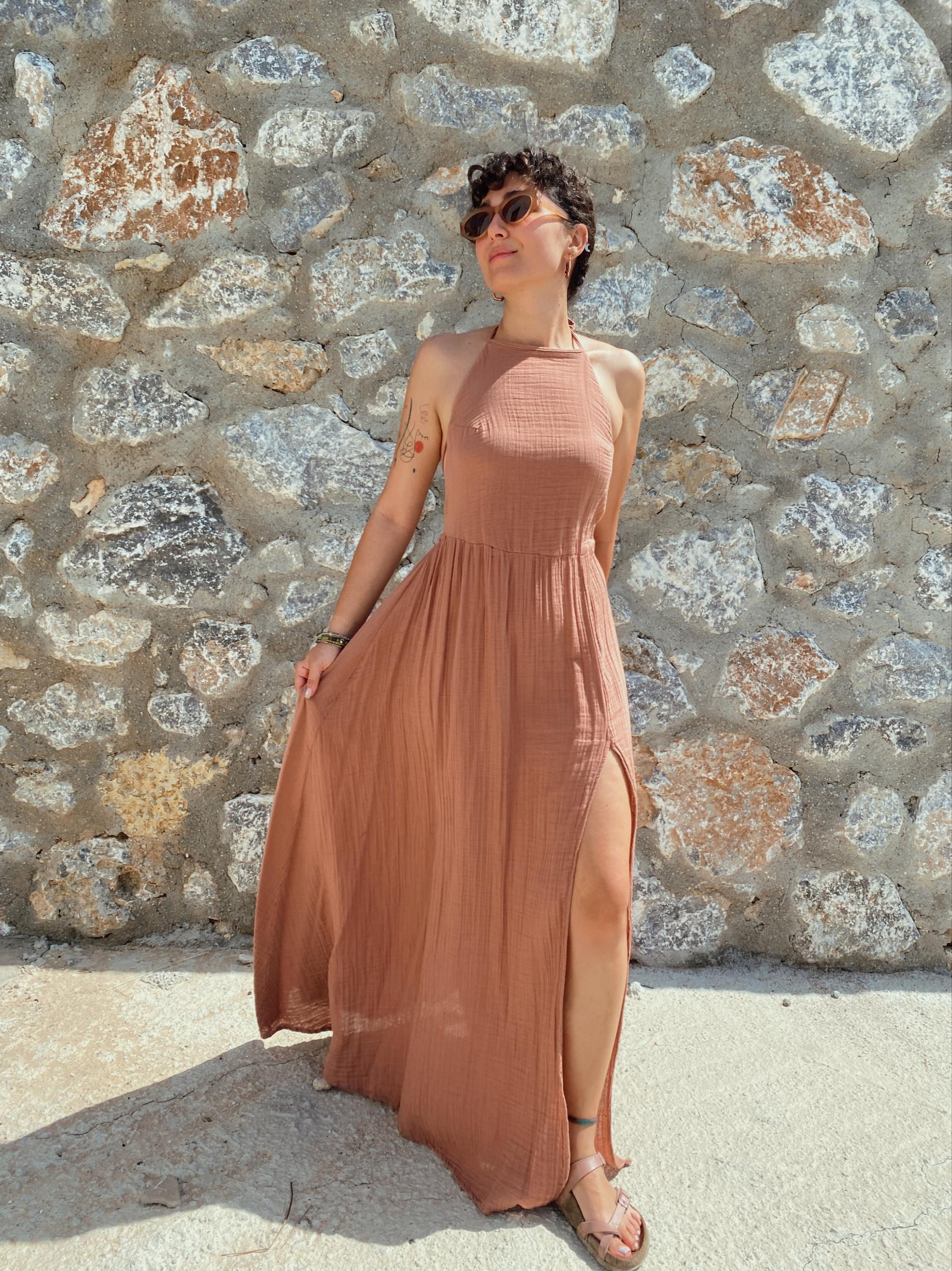 Aphrodite Elbise-MOCHA