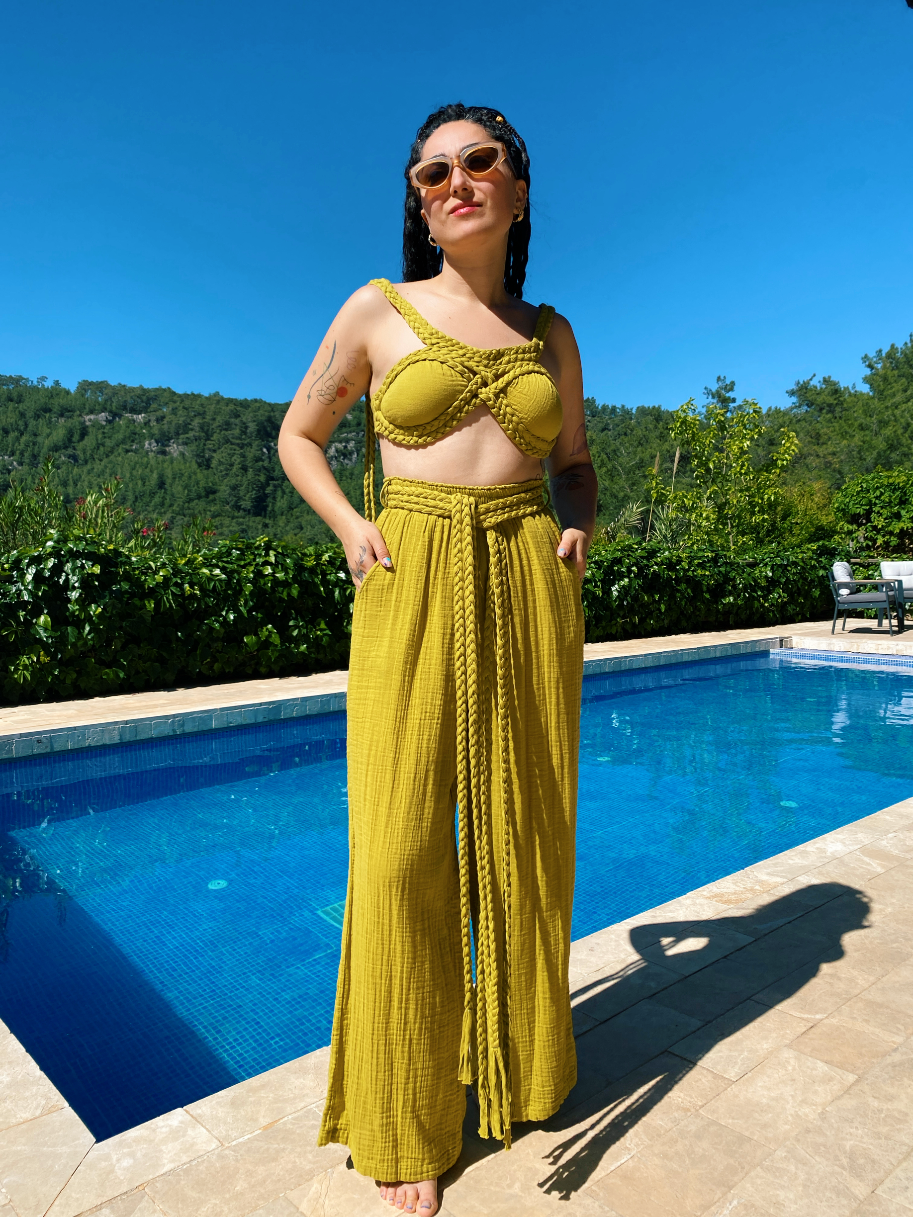 Braid Pantolon GOLDEN OLİVE