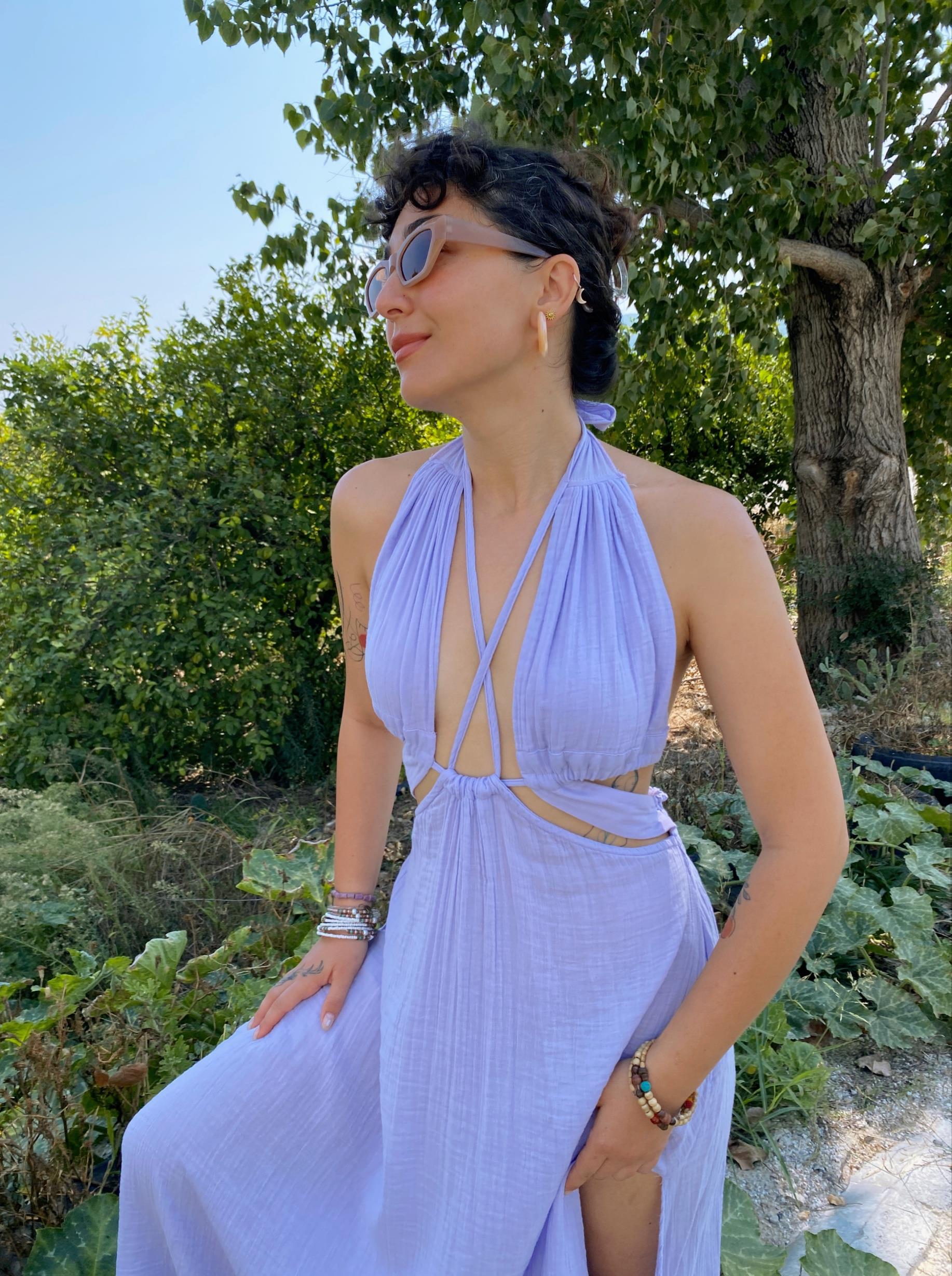 Dream Elbise-PURPLE HEATHER