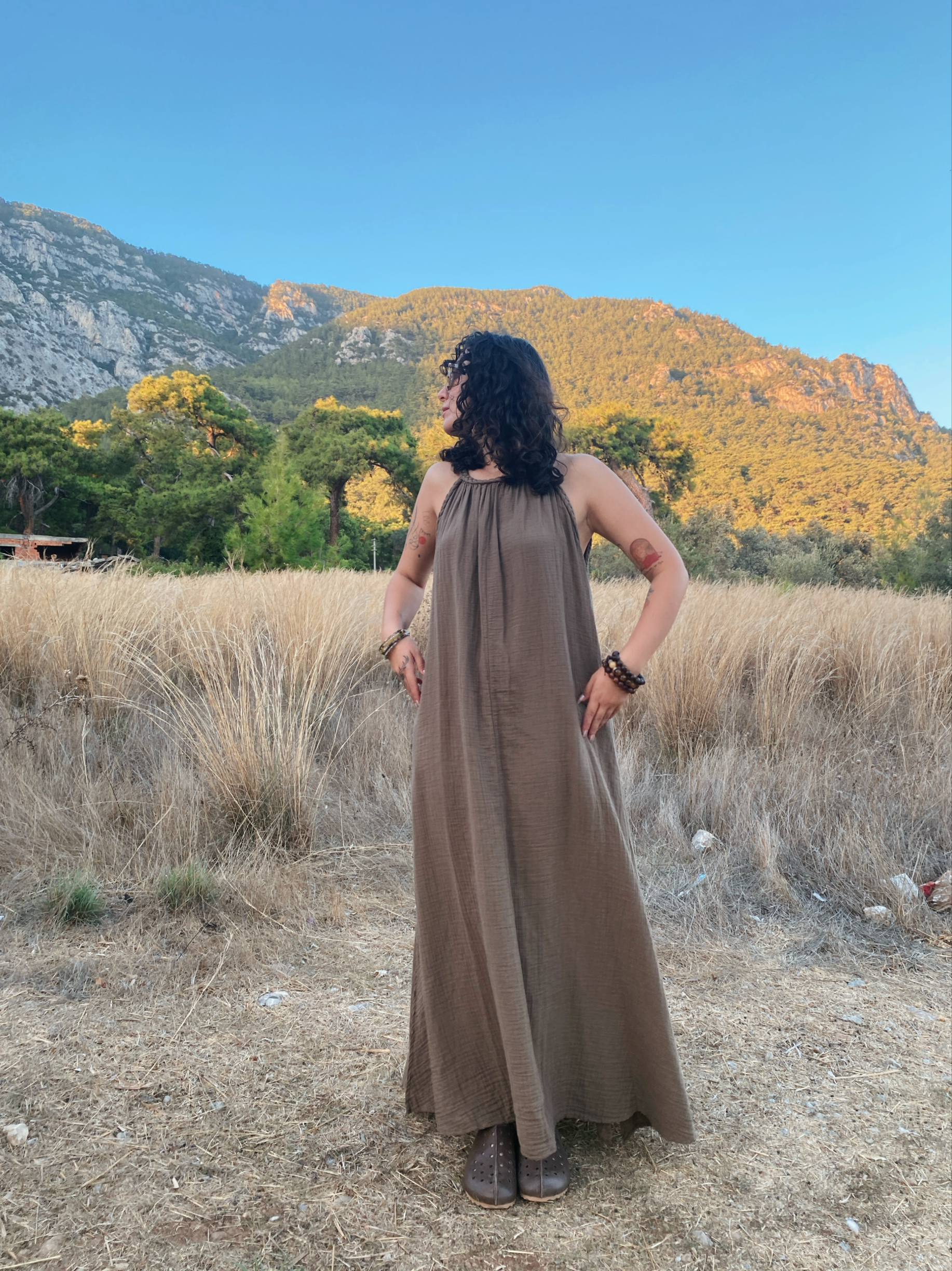 Elegant Elbise NEUTRAL BROWN