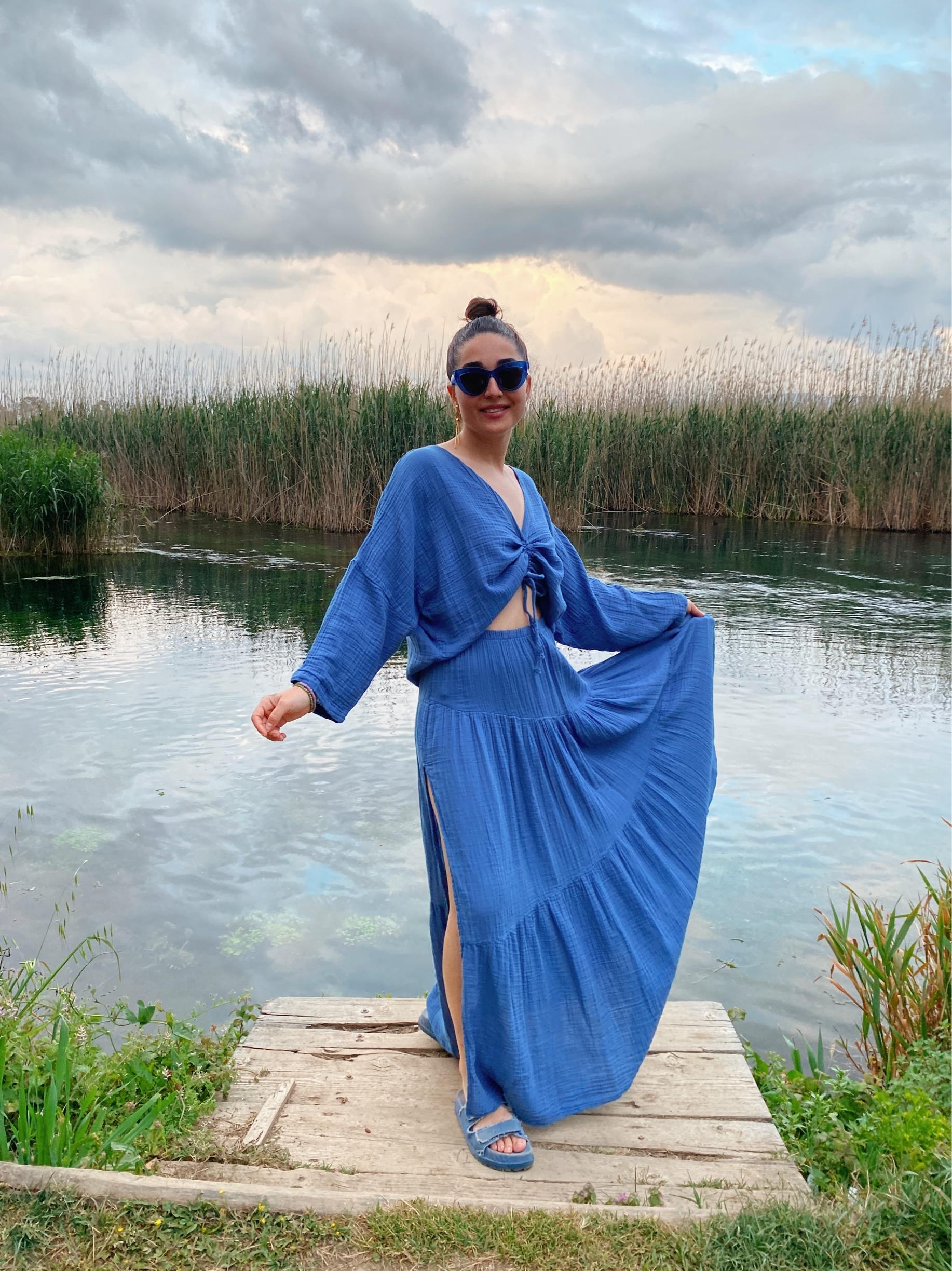 Flamenko Etek-MOONLİGHT BLUE