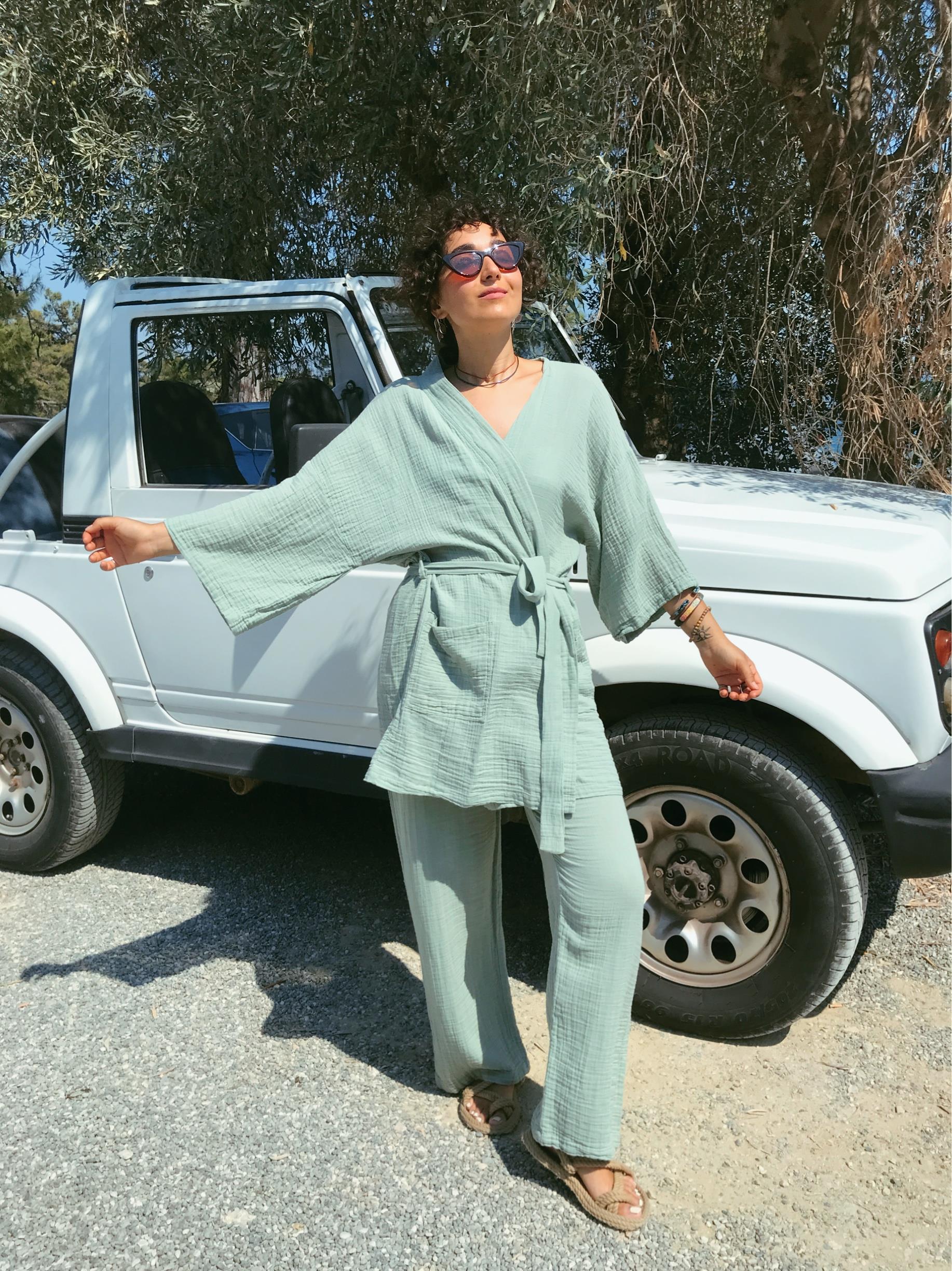 Gardenya Kimono-MİNT GREEN