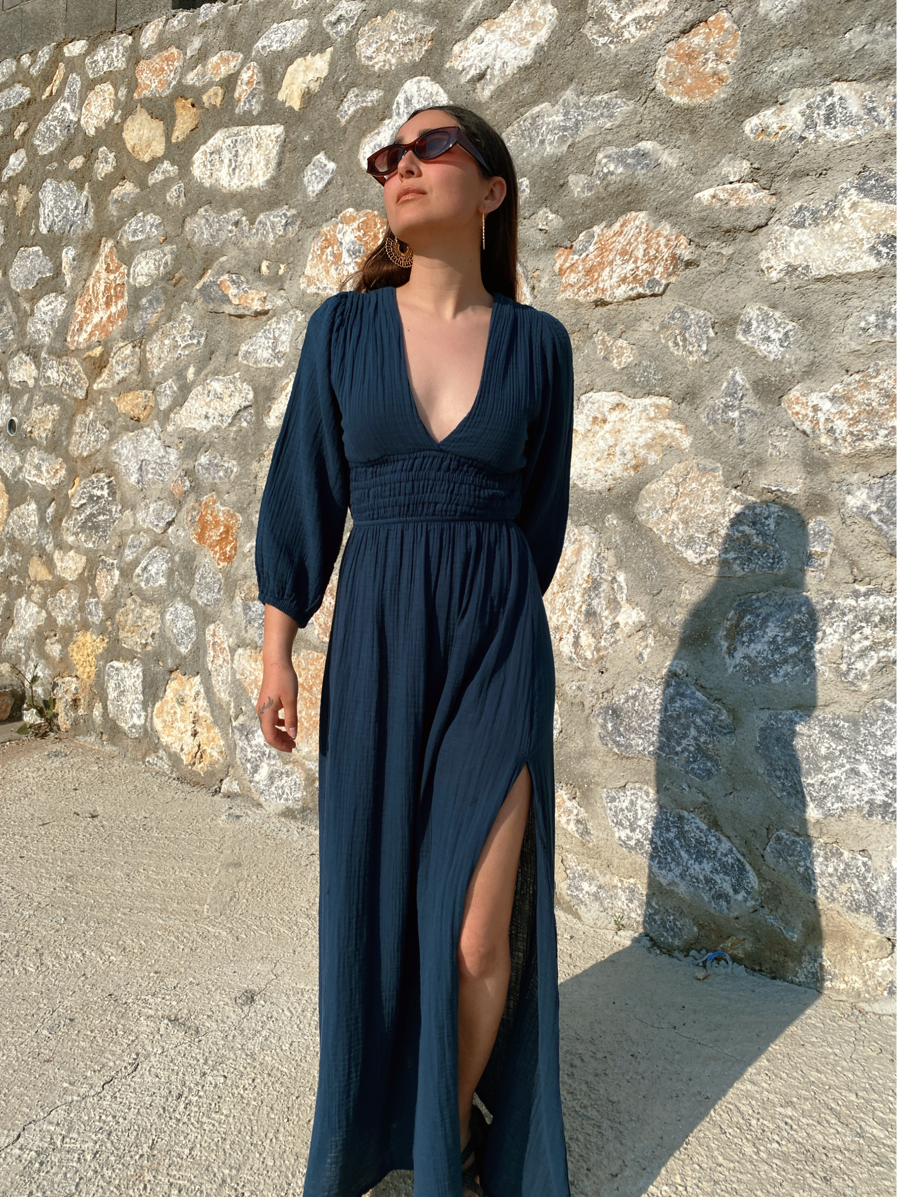 Hare Elbise-MİDNİGHT NAVY