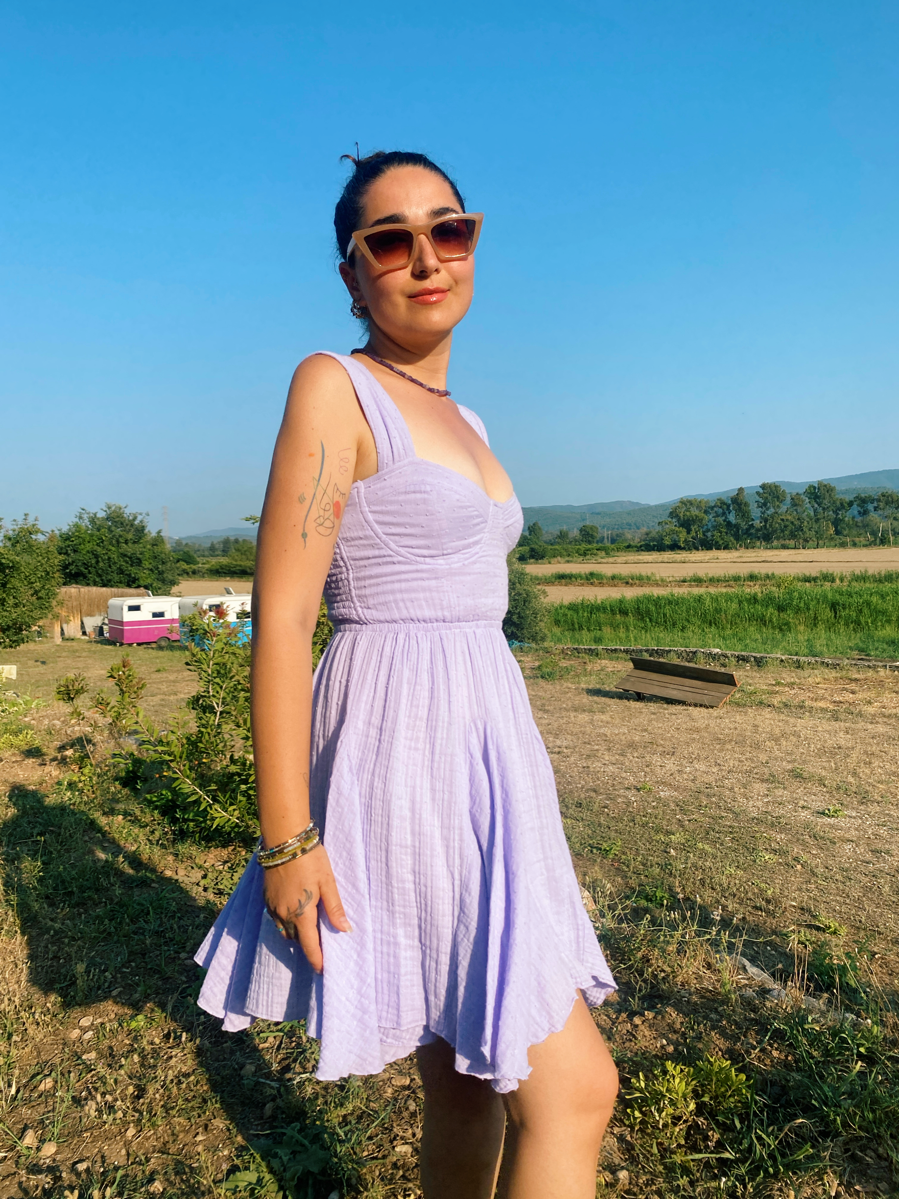 Heart Elbise PURPLE HEATHER