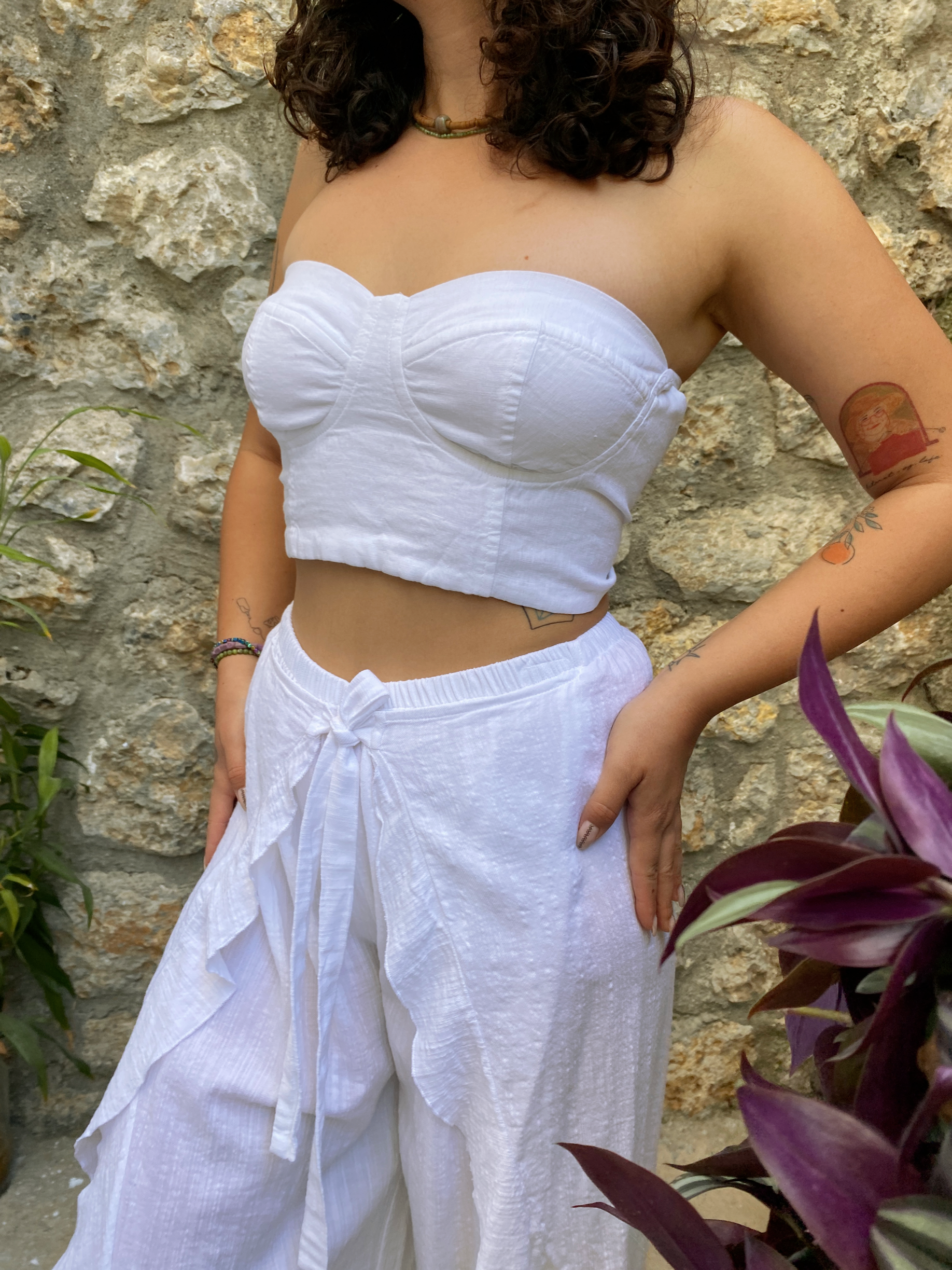 İnci Crop Top WHİTE