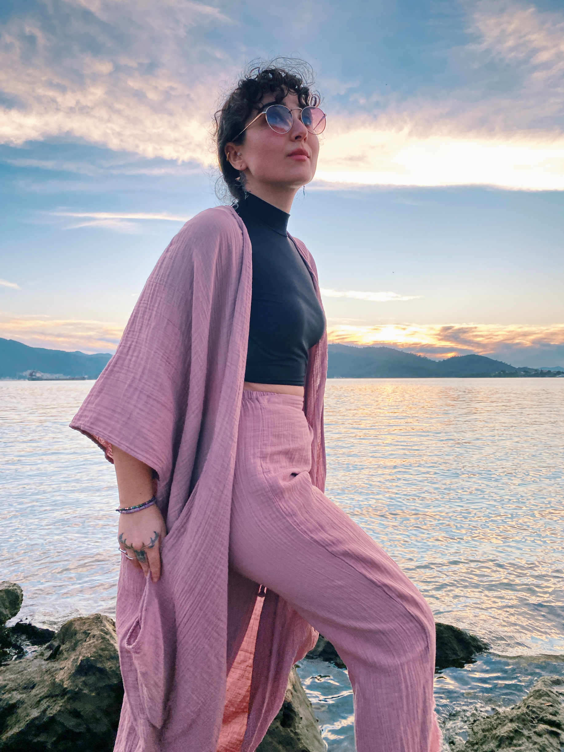 Kamelya Kimono-WOOD ROSE