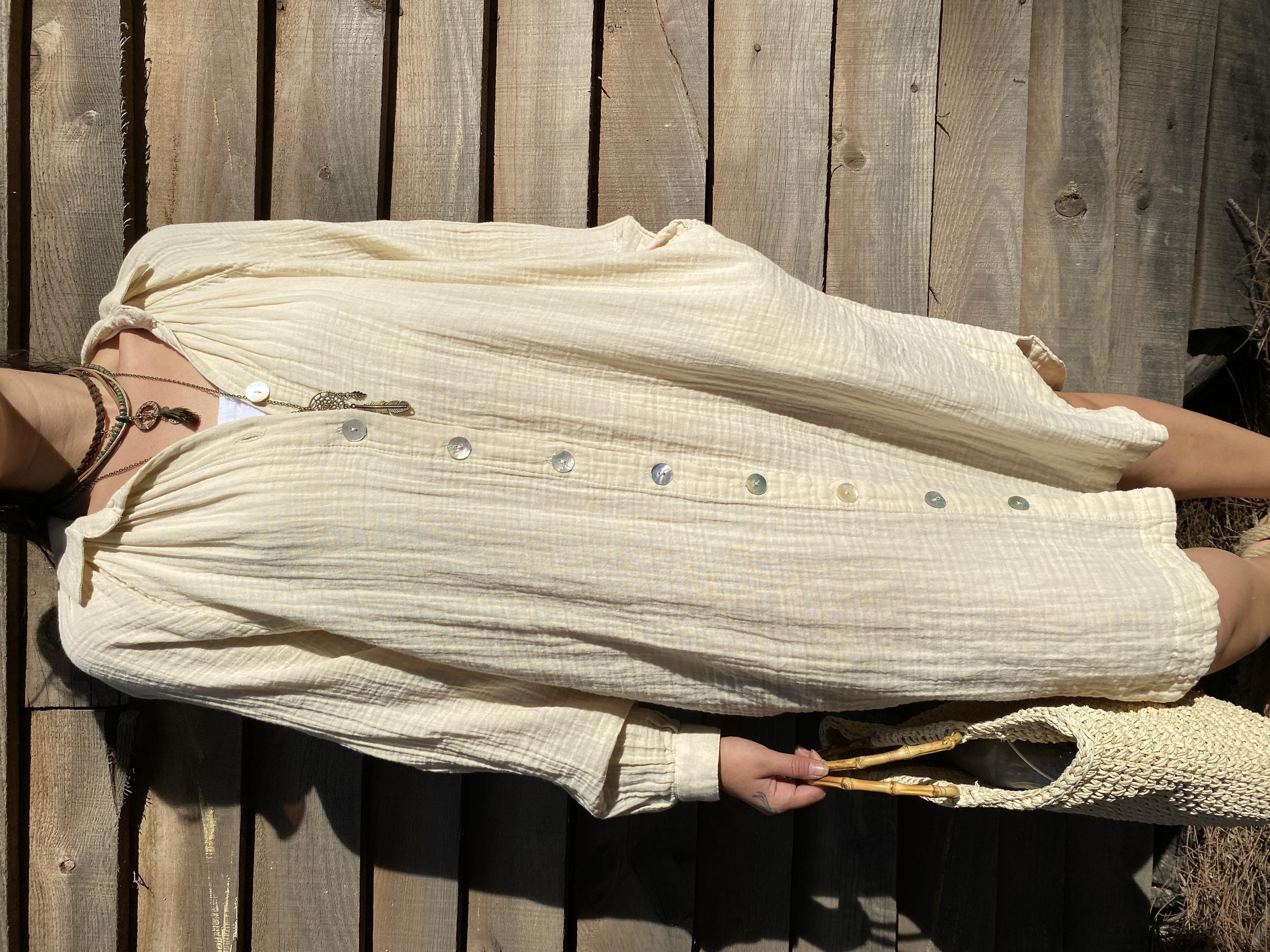 Kırlangıç Gömlek Elbise-BEİGE