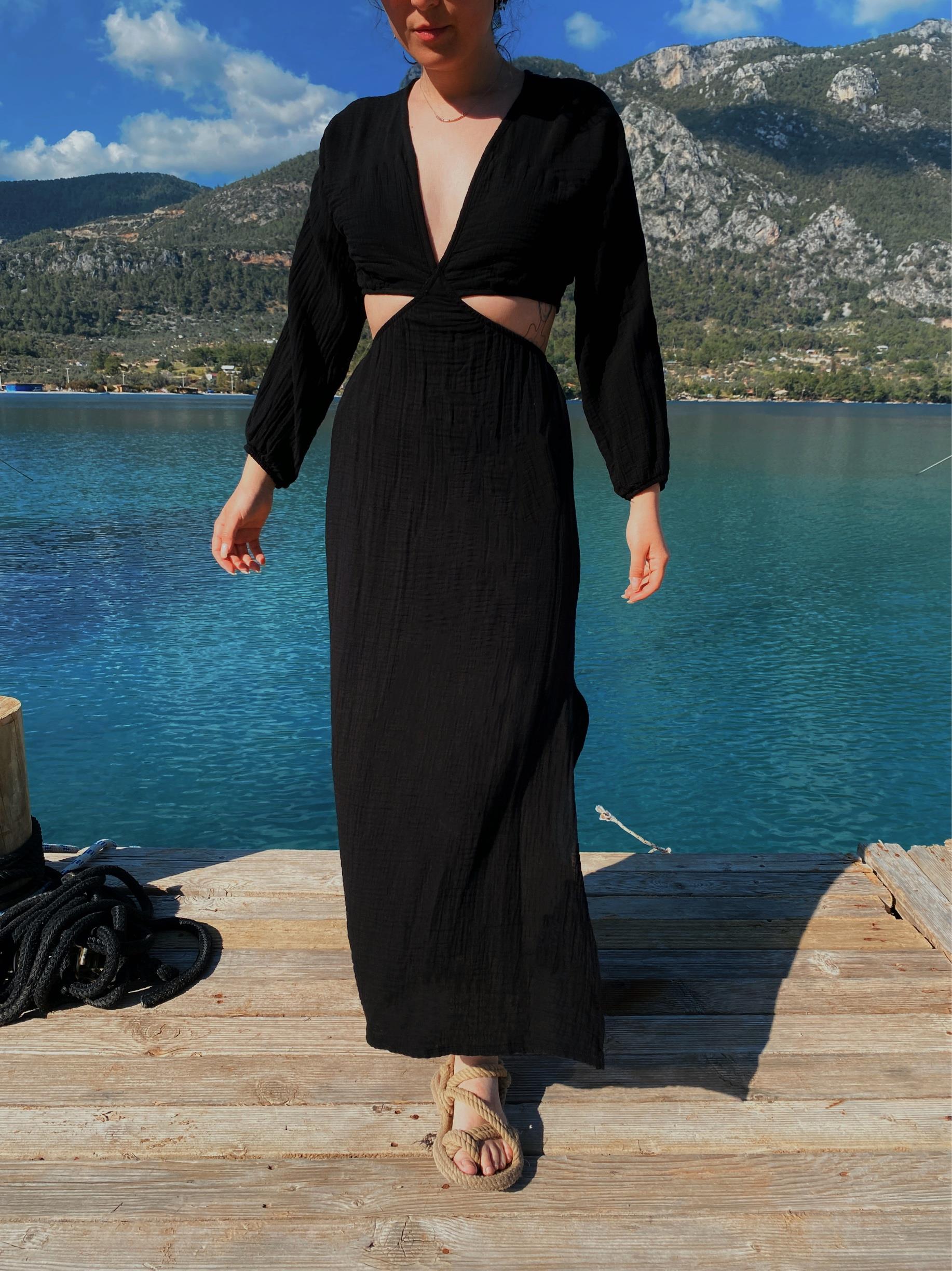 Kuğu Elbise-BLACK