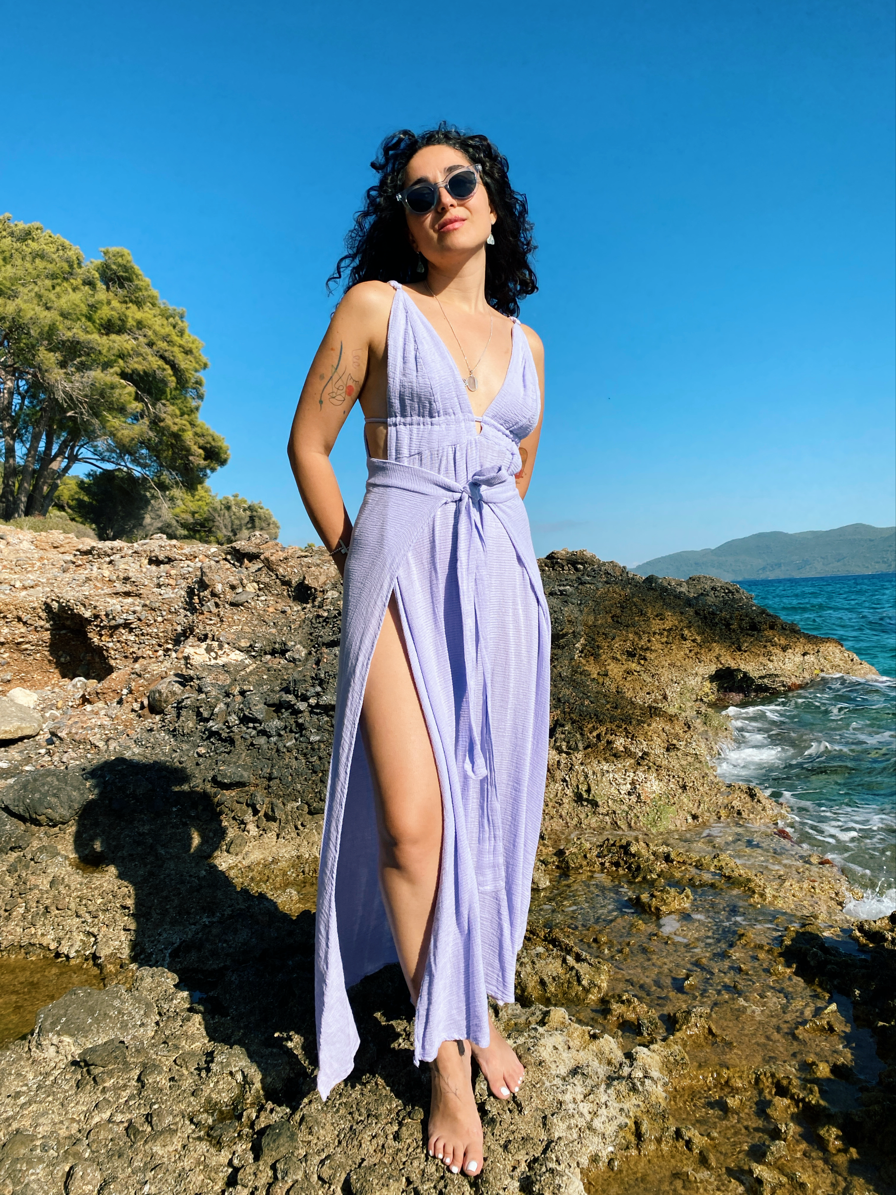 Luna Elbise-PURPLE HEATHER