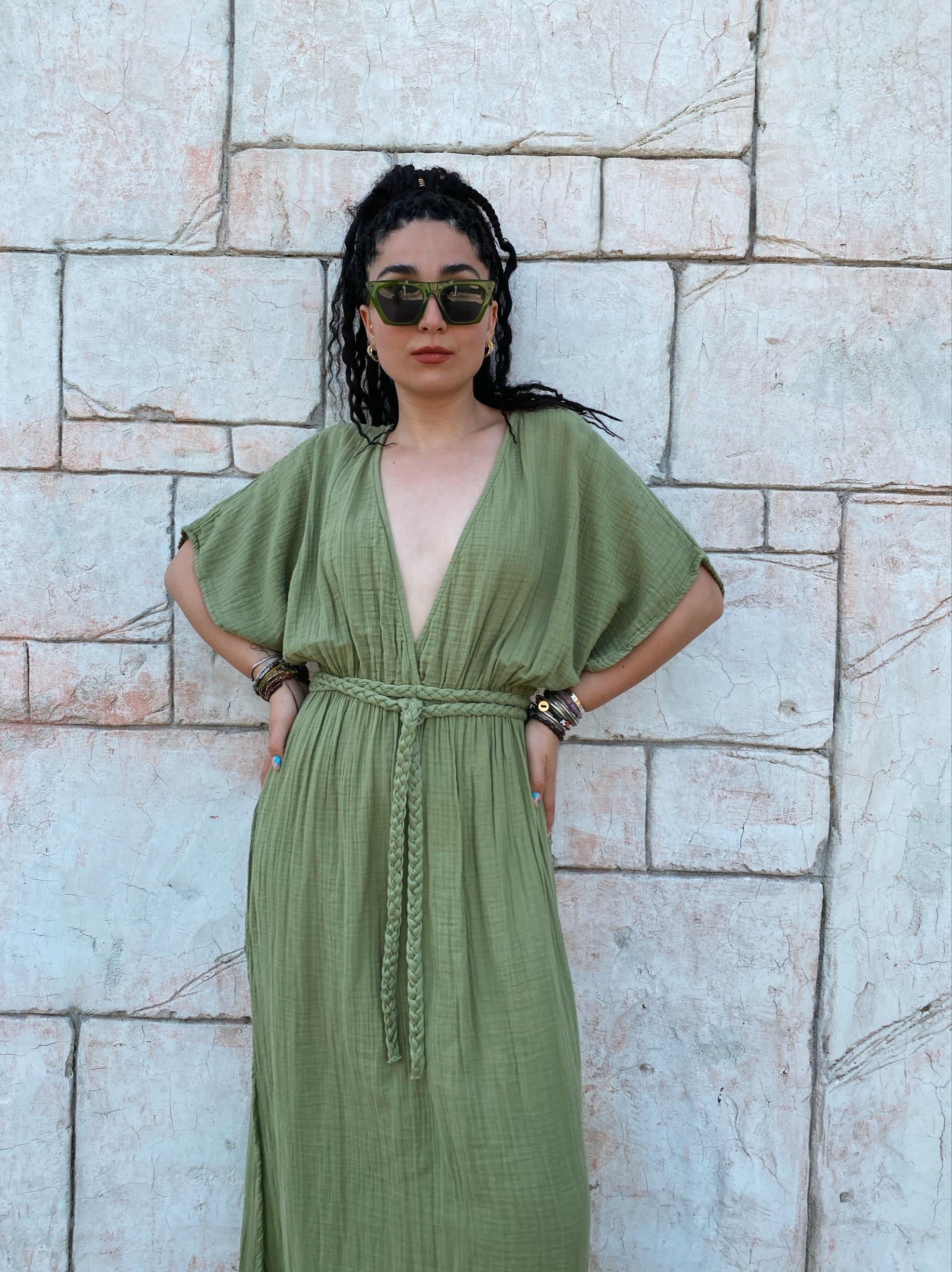 Mahperi Elbise-SAGE GREEN