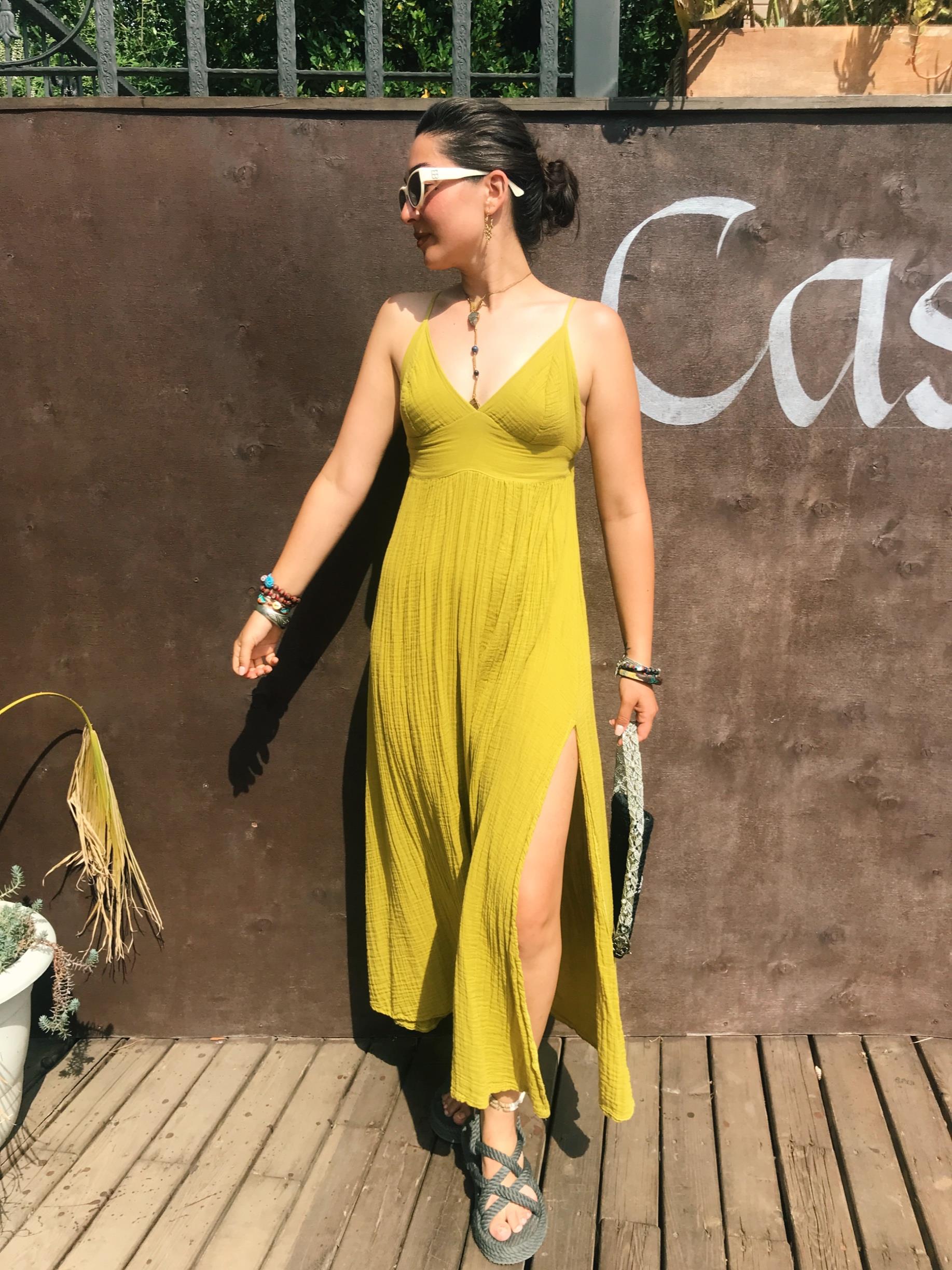 Nergis Elbise-GOLDEN OLİVE