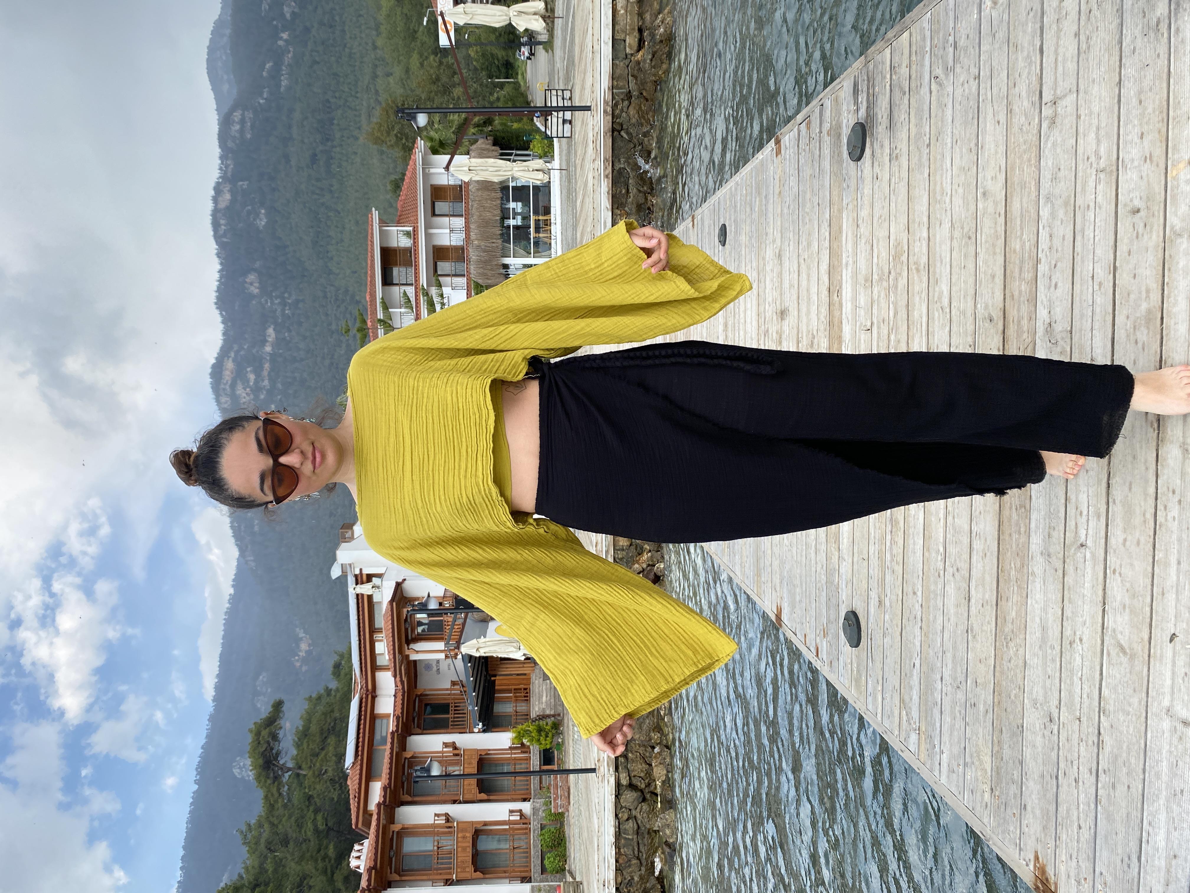 Pendula Crop Bluz GOLDEN OLİVE