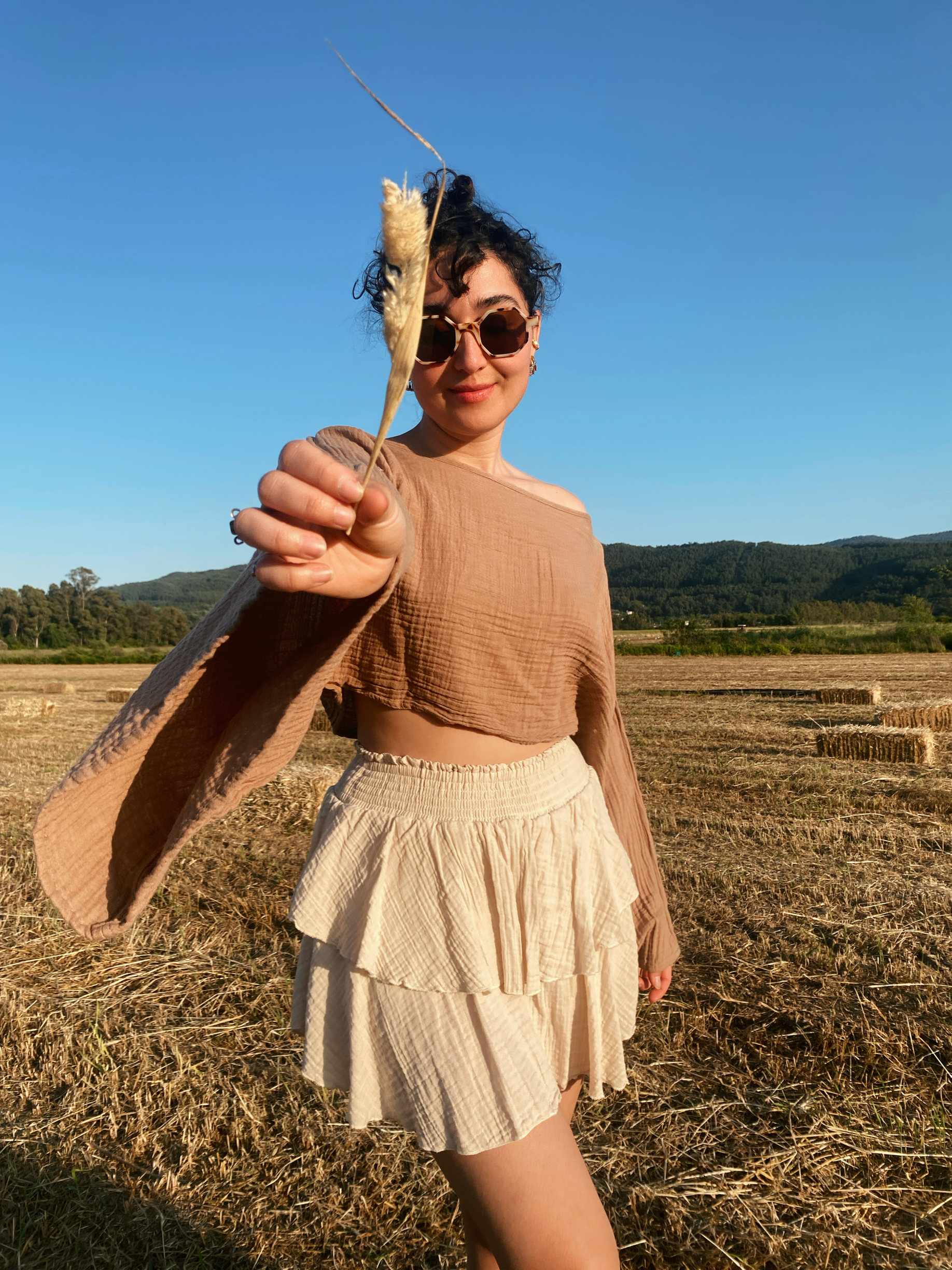 Pendula Crop Bluz PRALİNE