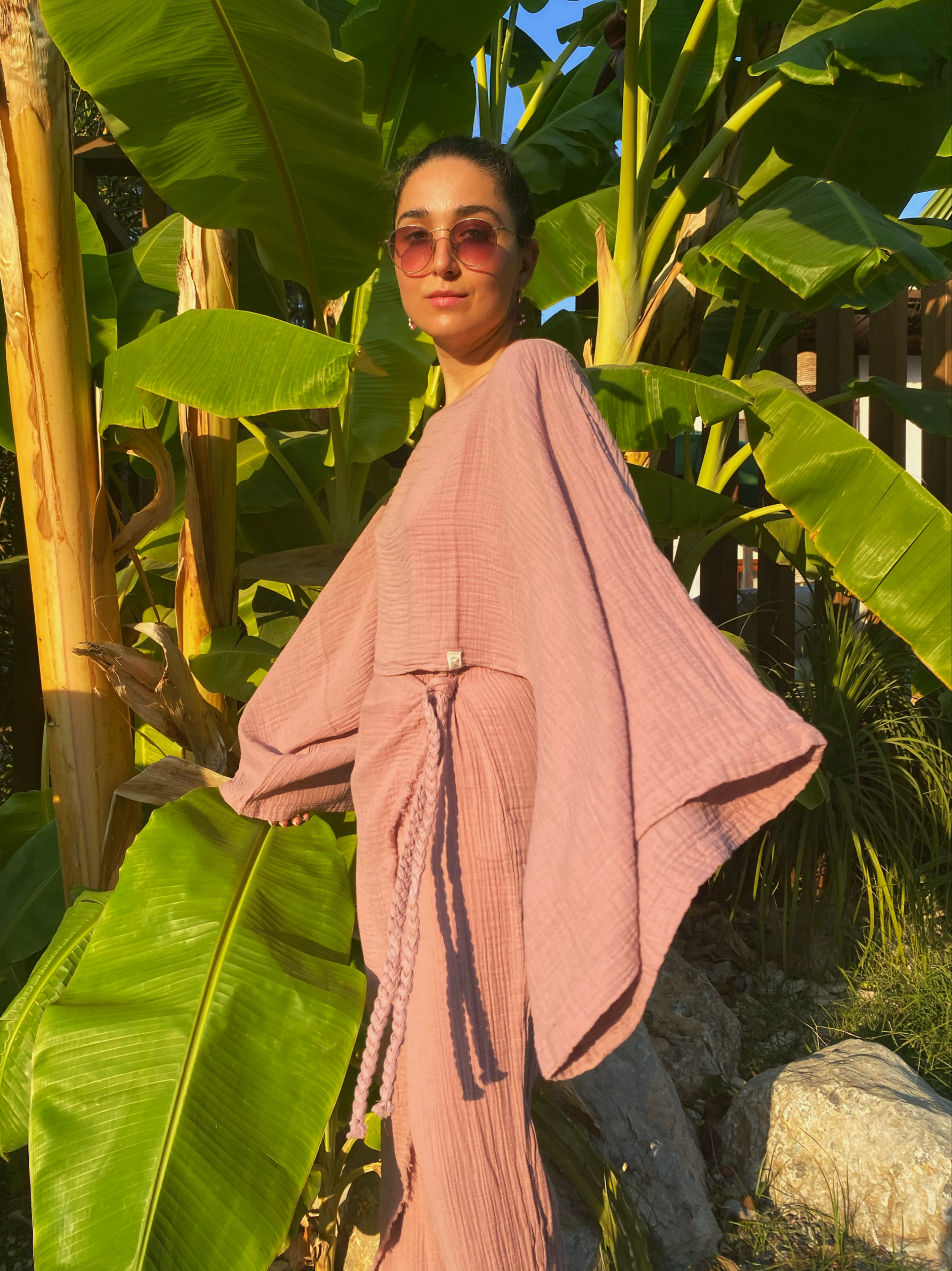 Pendula Crop Bluz-WOOD ROSE