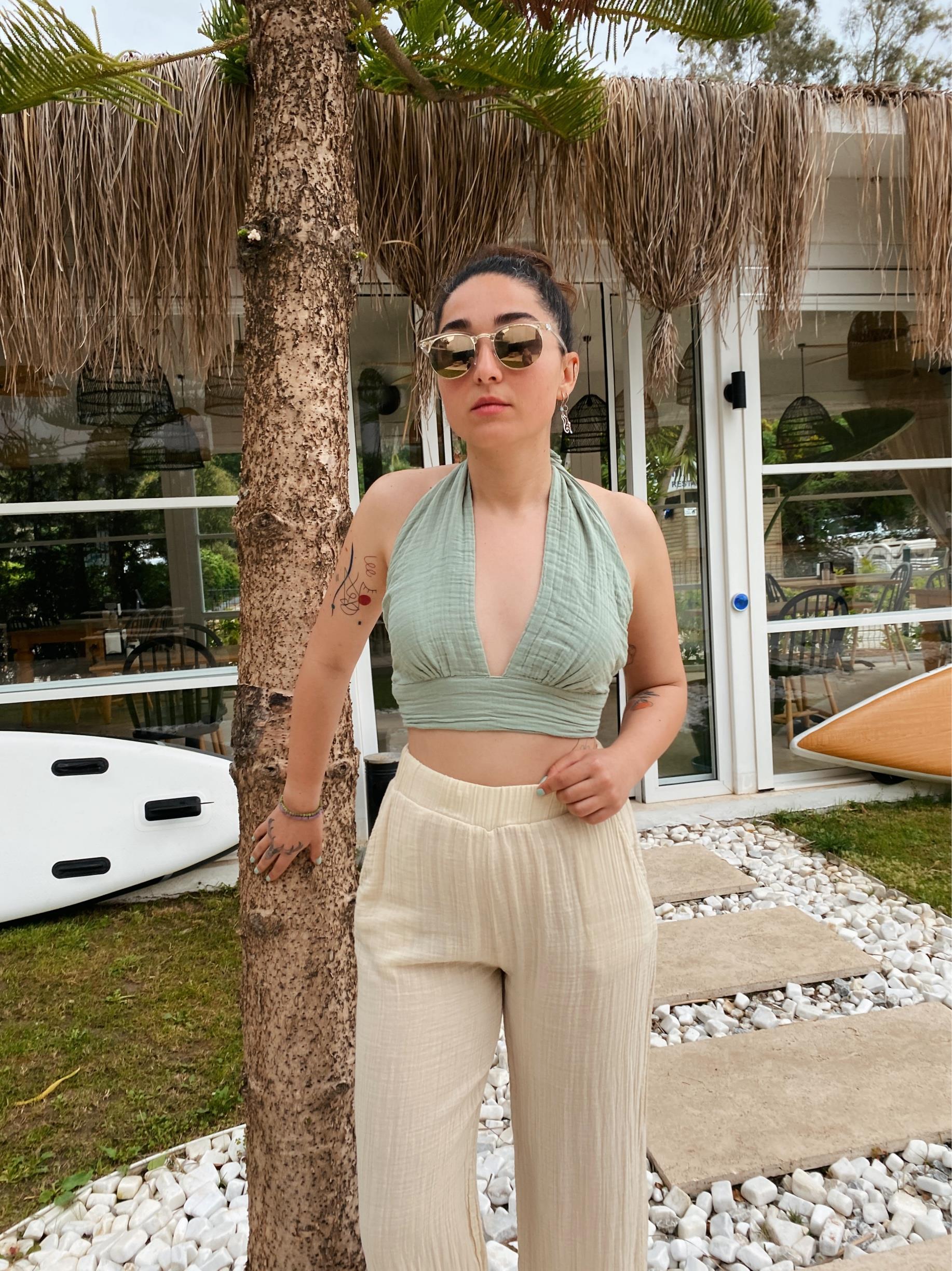 Prasena Crop Top MİNT GREEN