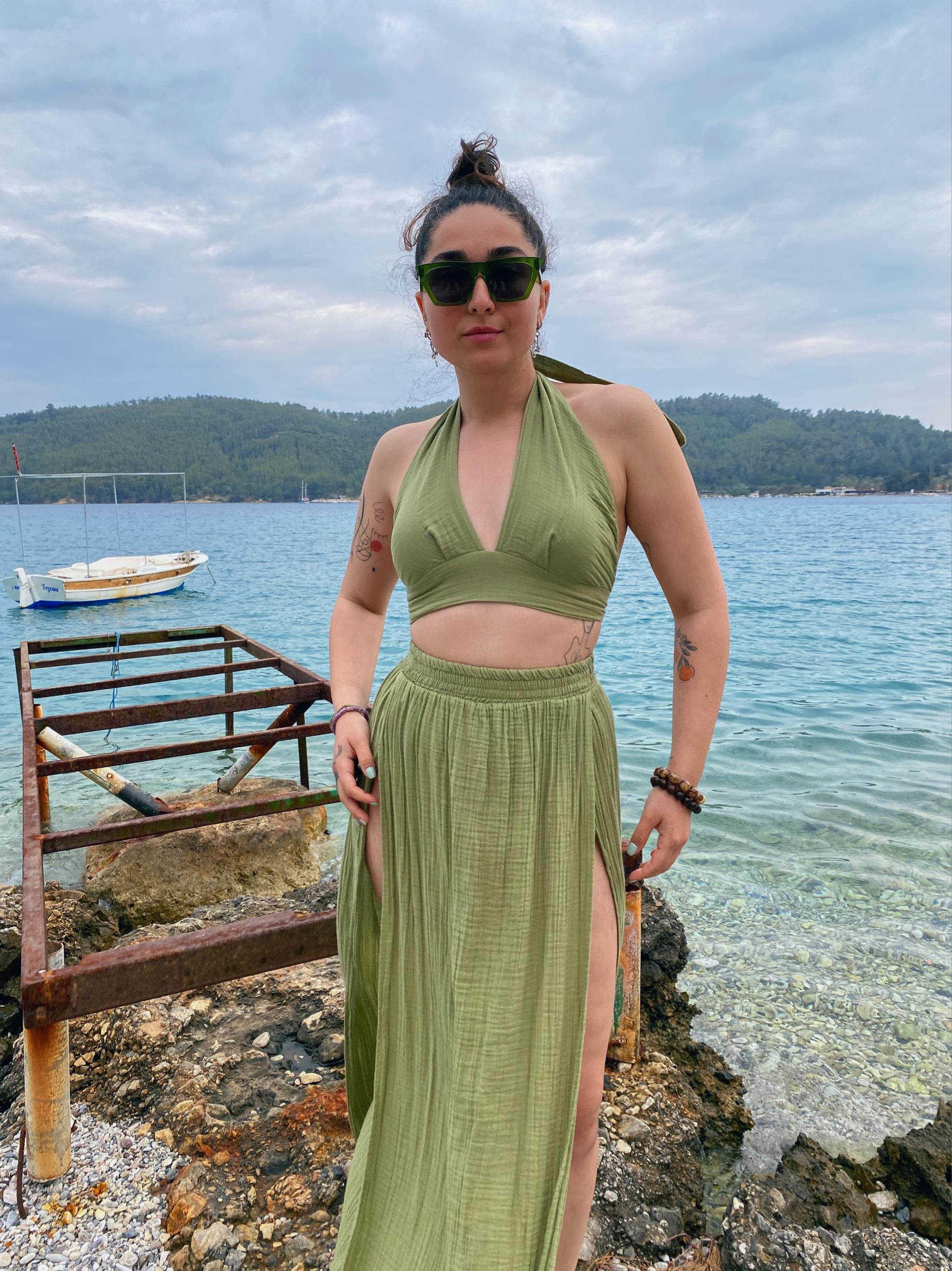 Prasena Crop Top SAGE GREEN