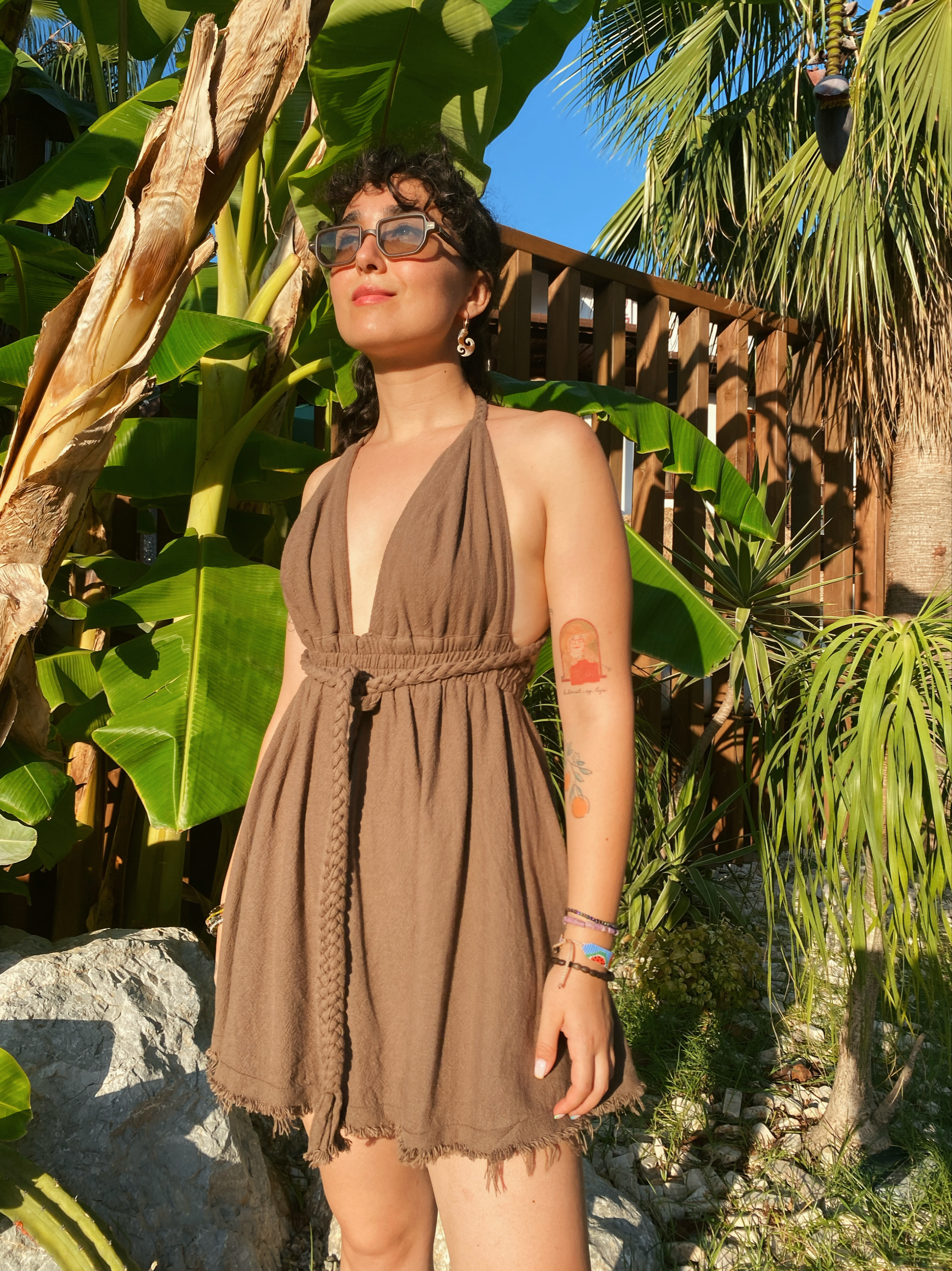 Salkım Elbise NEUTRAL BROWN