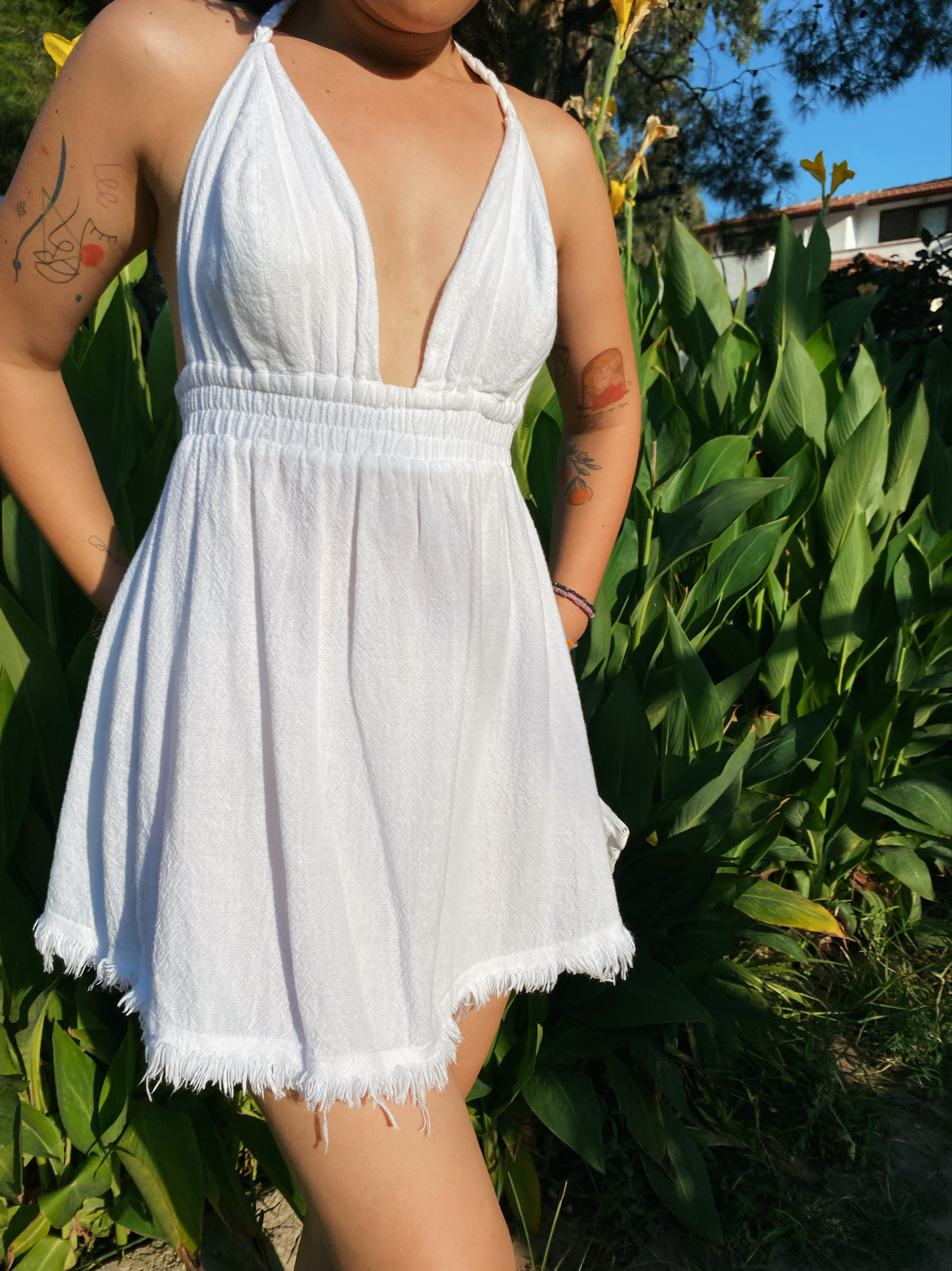 Salkım Elbise WHİTE