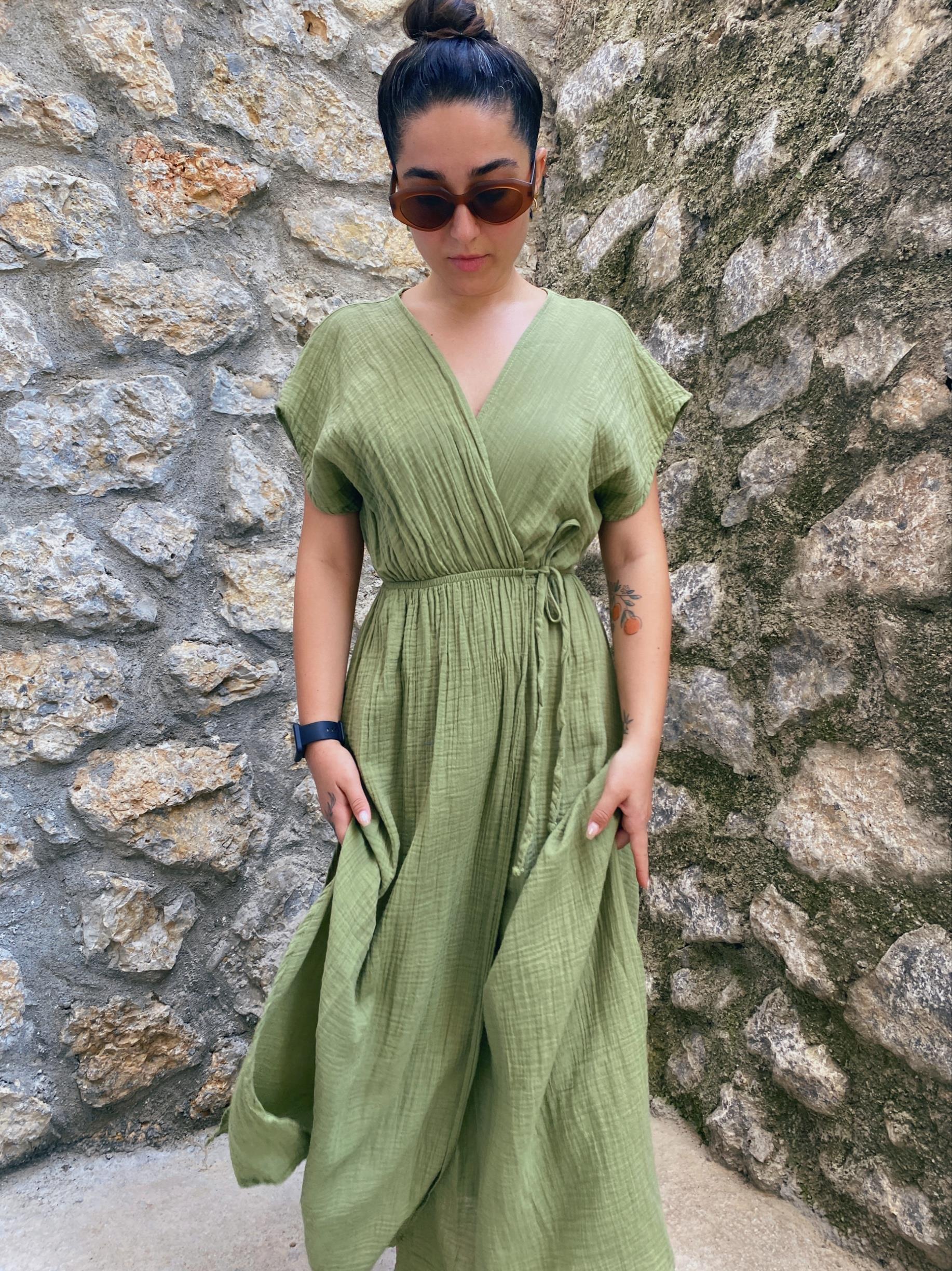 Samyeli Elbise-SAGE GREEN