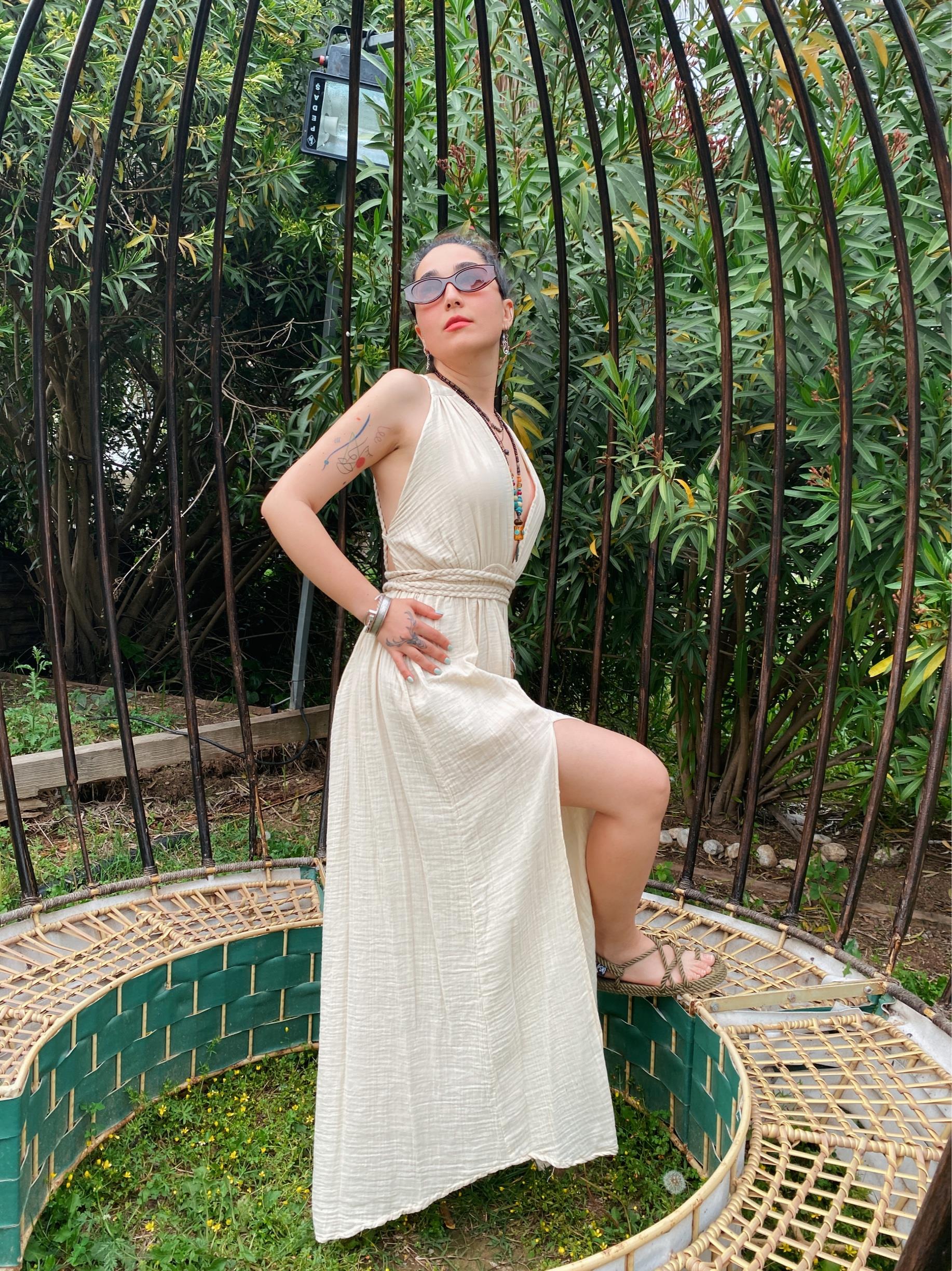 Sarmaşık Elbise-BEİGE