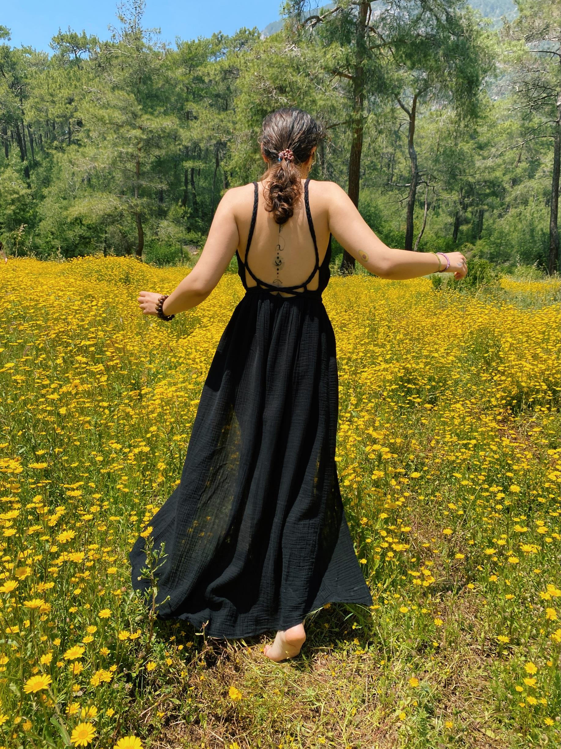 Sarmaşık Elbise-BLACK