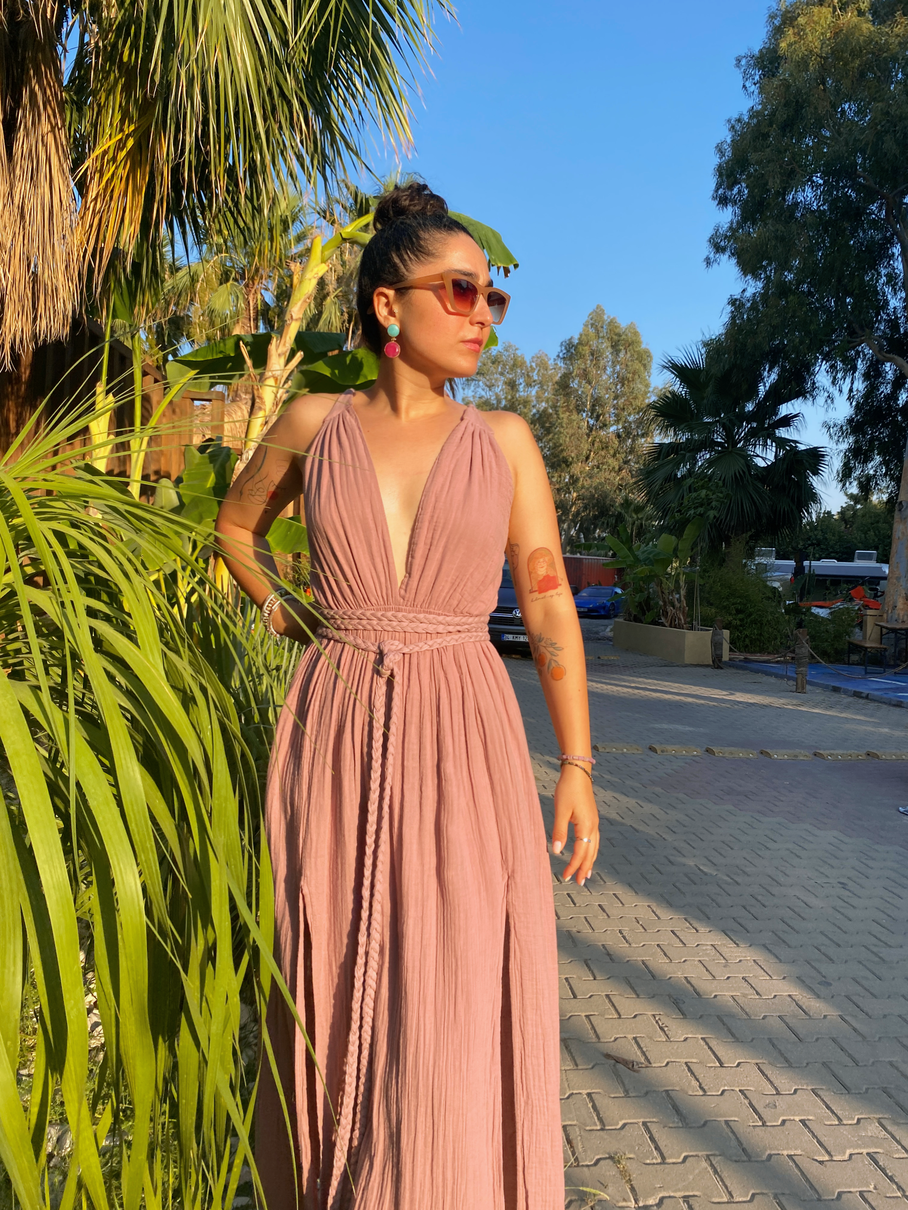 Sarmaşık Elbise-WOOD ROSE