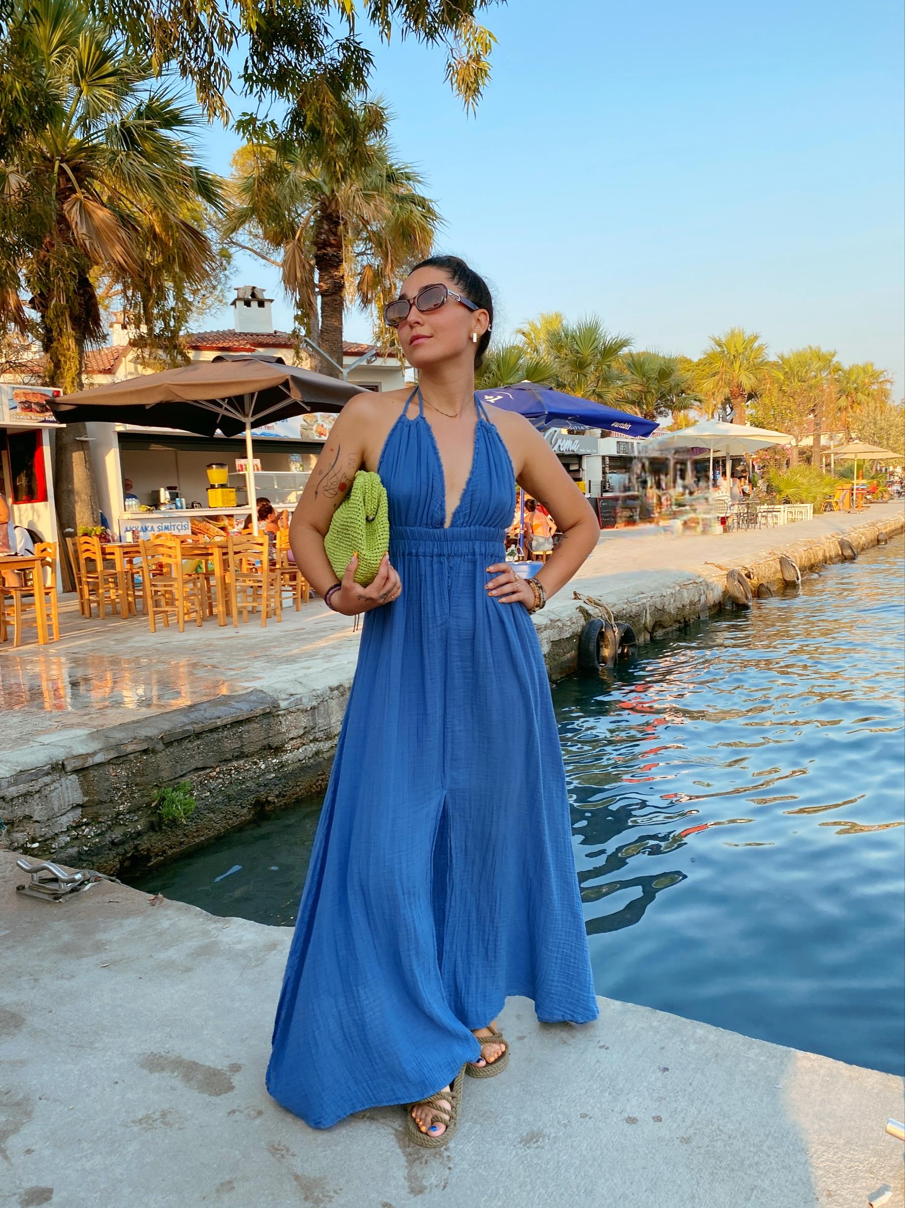 Sienna Elbise-MOONLİGHT BLUE