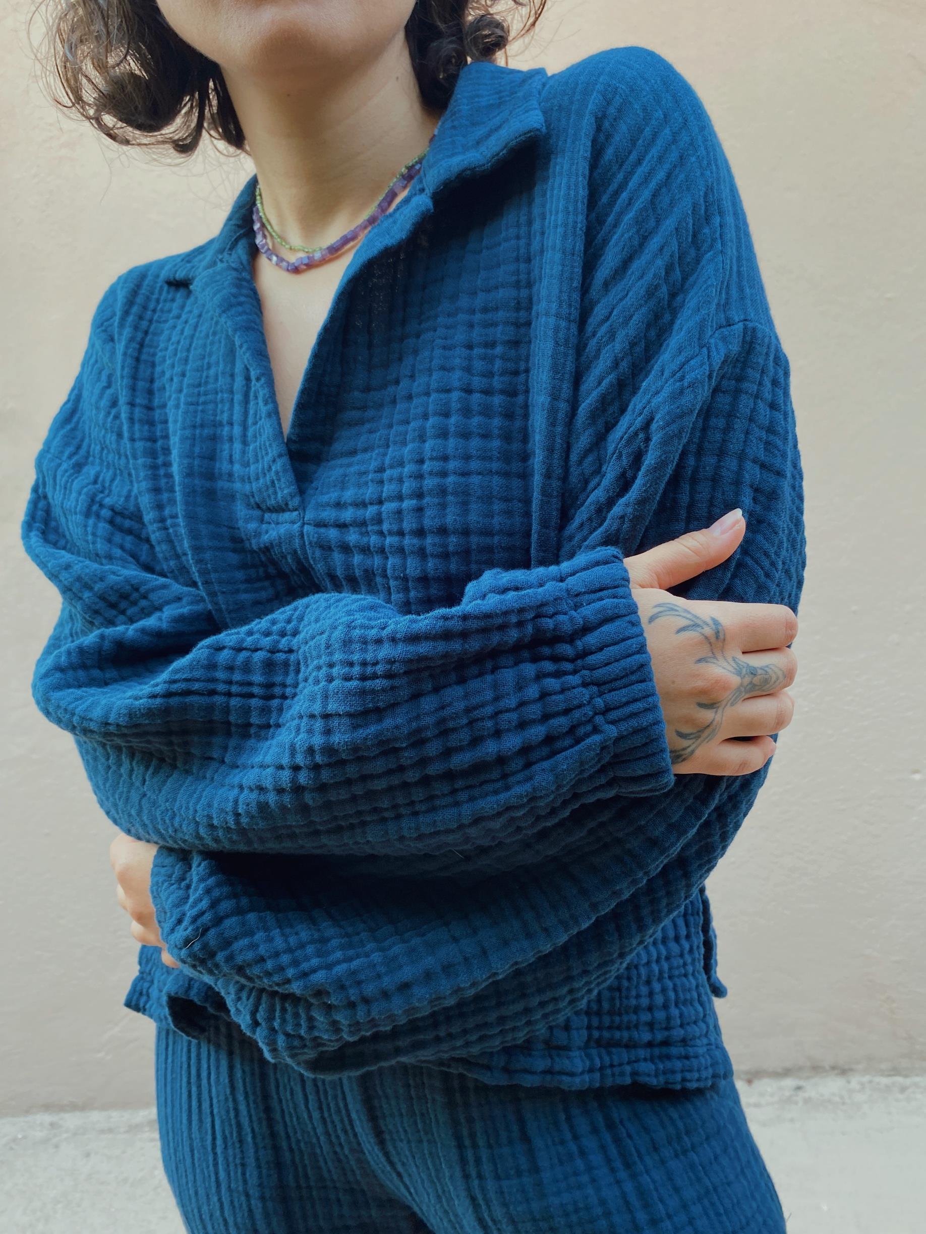 V Yaka Sweatshirt MİDNİGHT NAVY