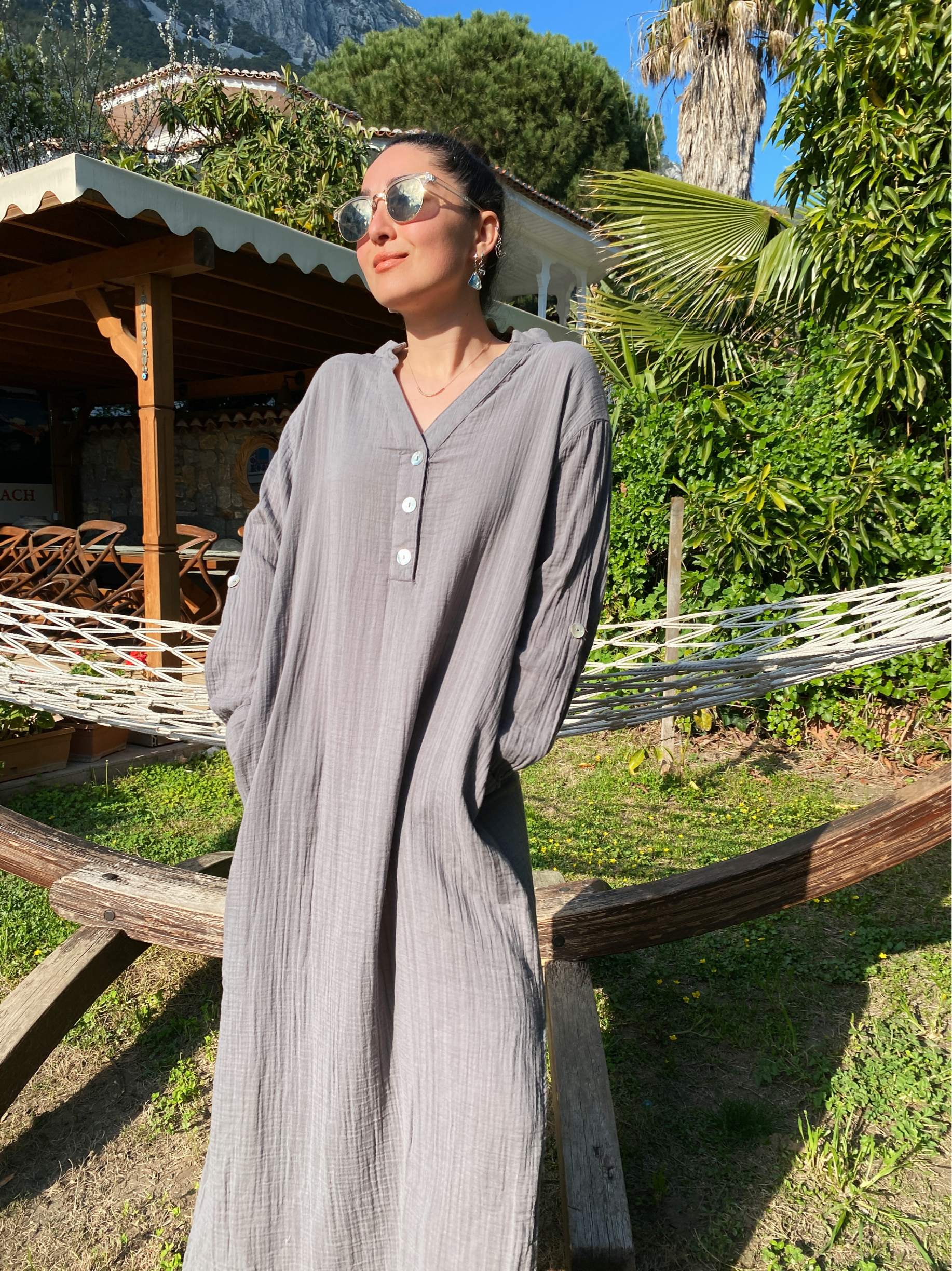 Visal Gömlek Elbise DARK GREY