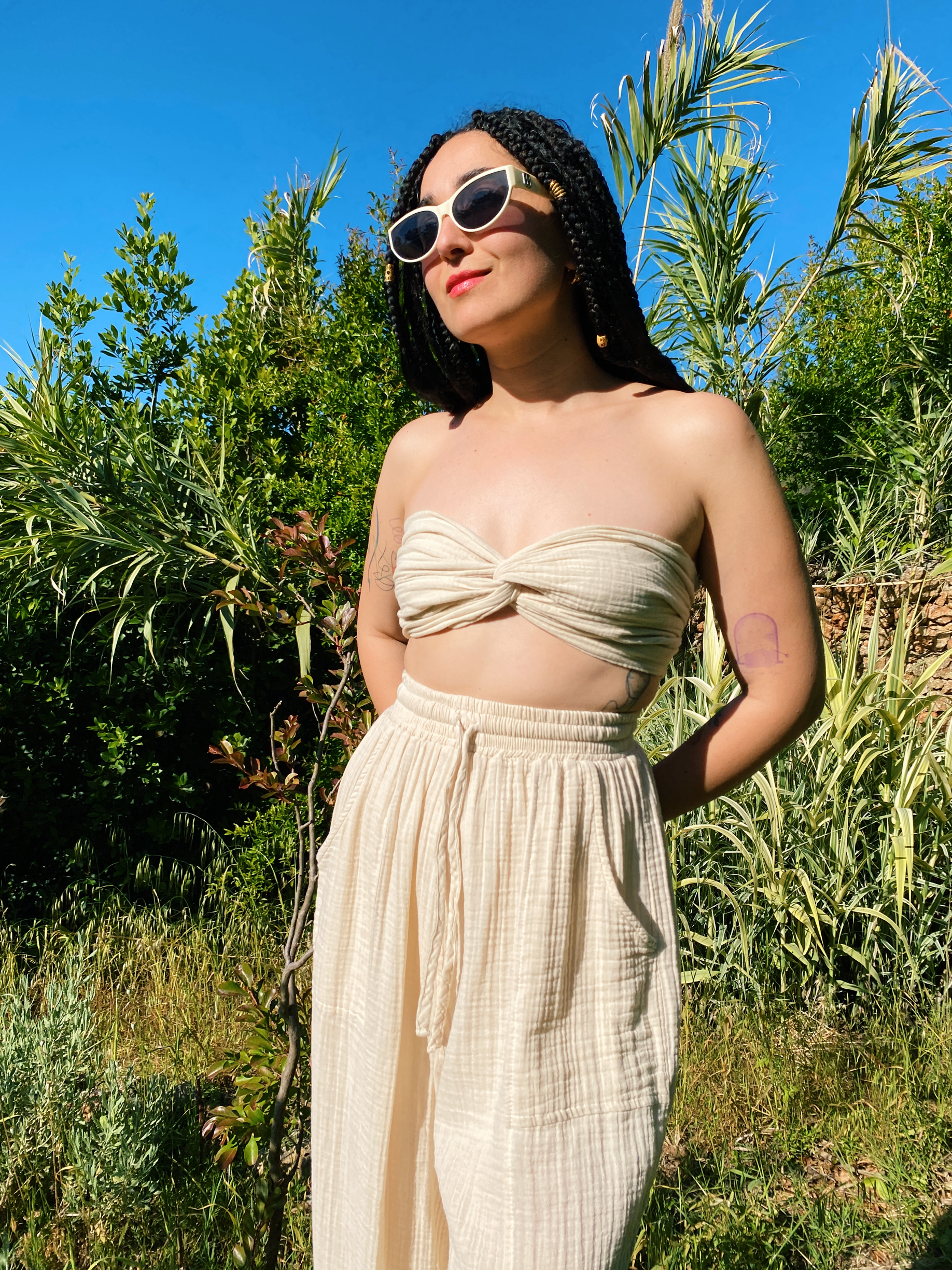 Zambak Crop Top BEİGE