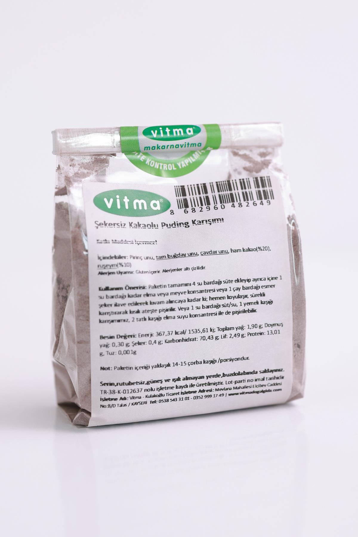 Şekersiz Kakaolu Puding