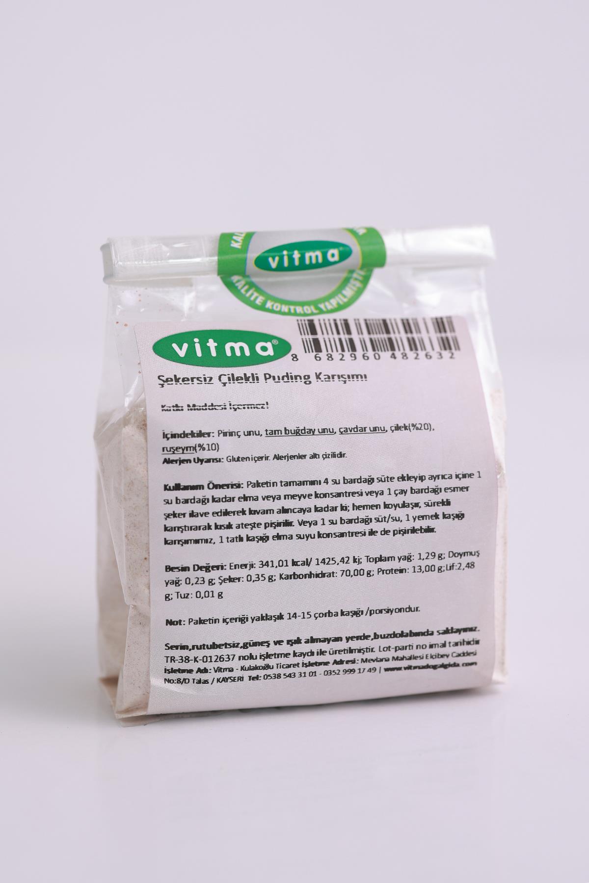 Şekersiz Çilekli Puding