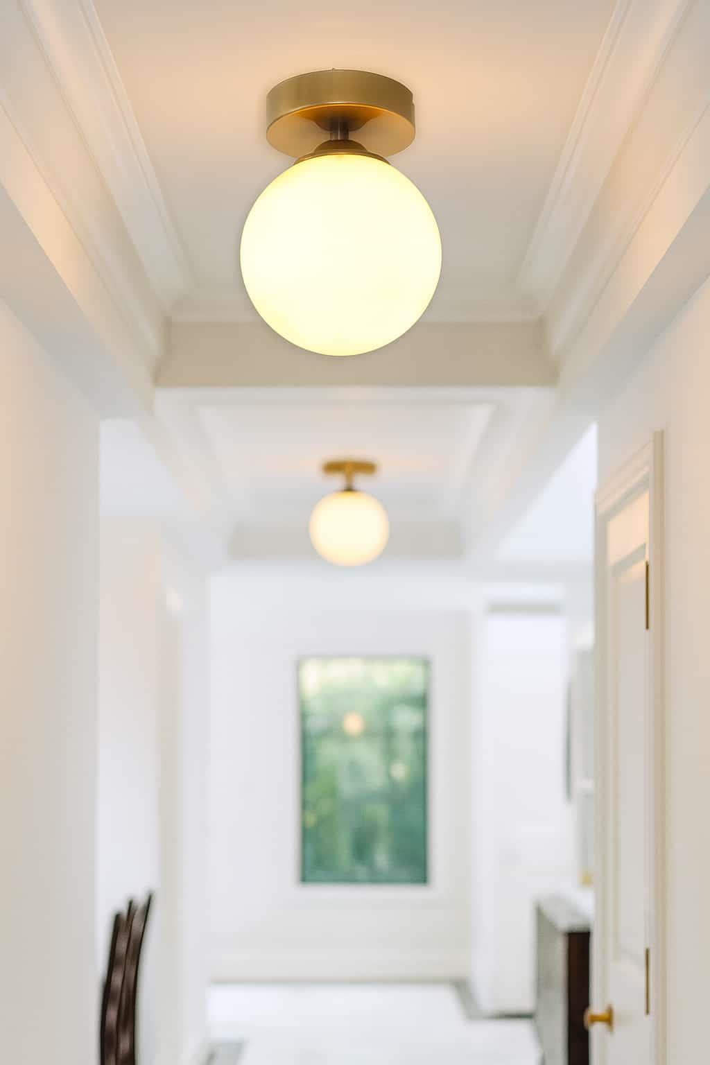 Mine Tekli Eskitme Plafonyer Mutfak Koridor Avize Beyaz Camlı