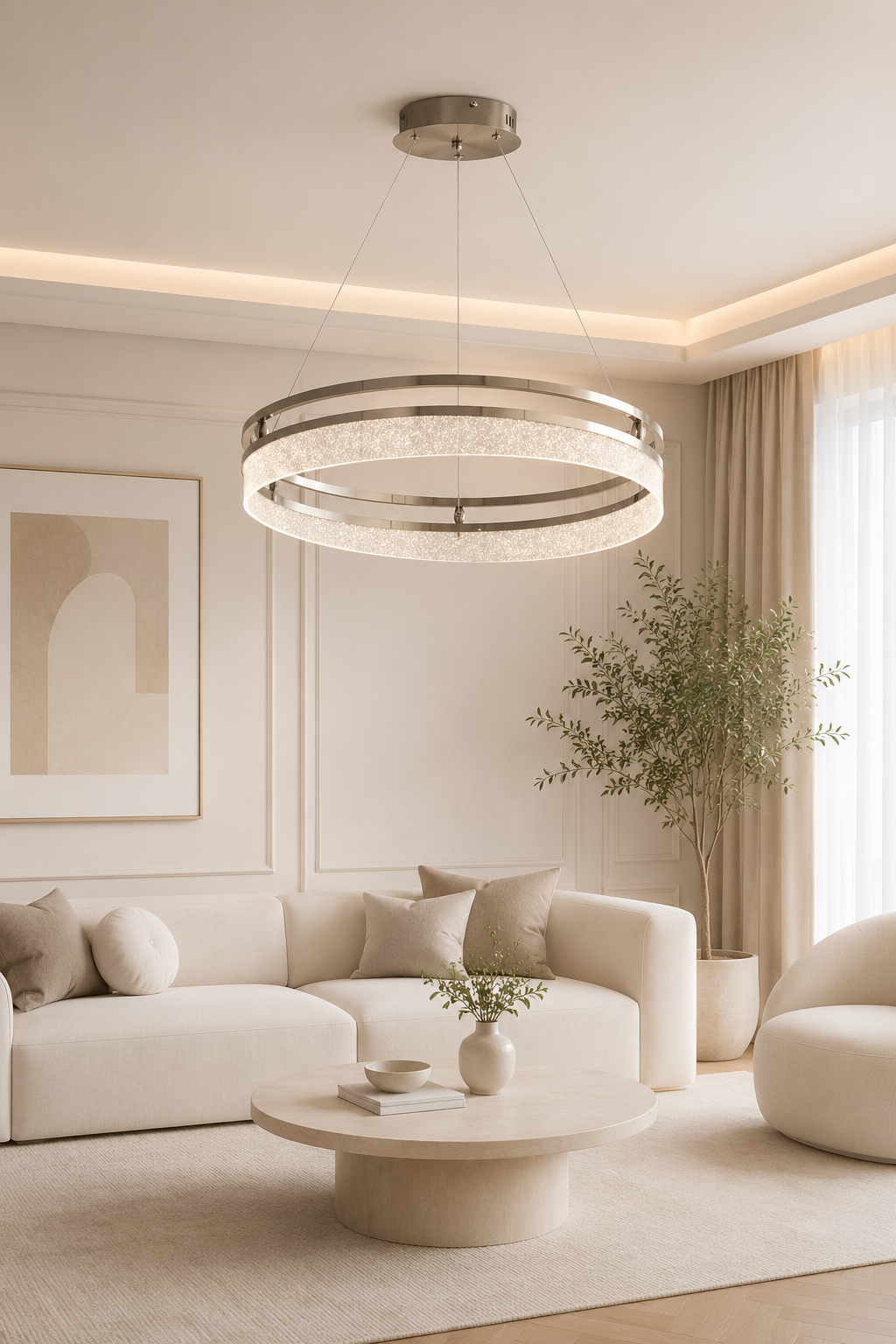 Paloma Krom Sarkıt Led Avize Modern Luxury Salon Yatak Odası Avize