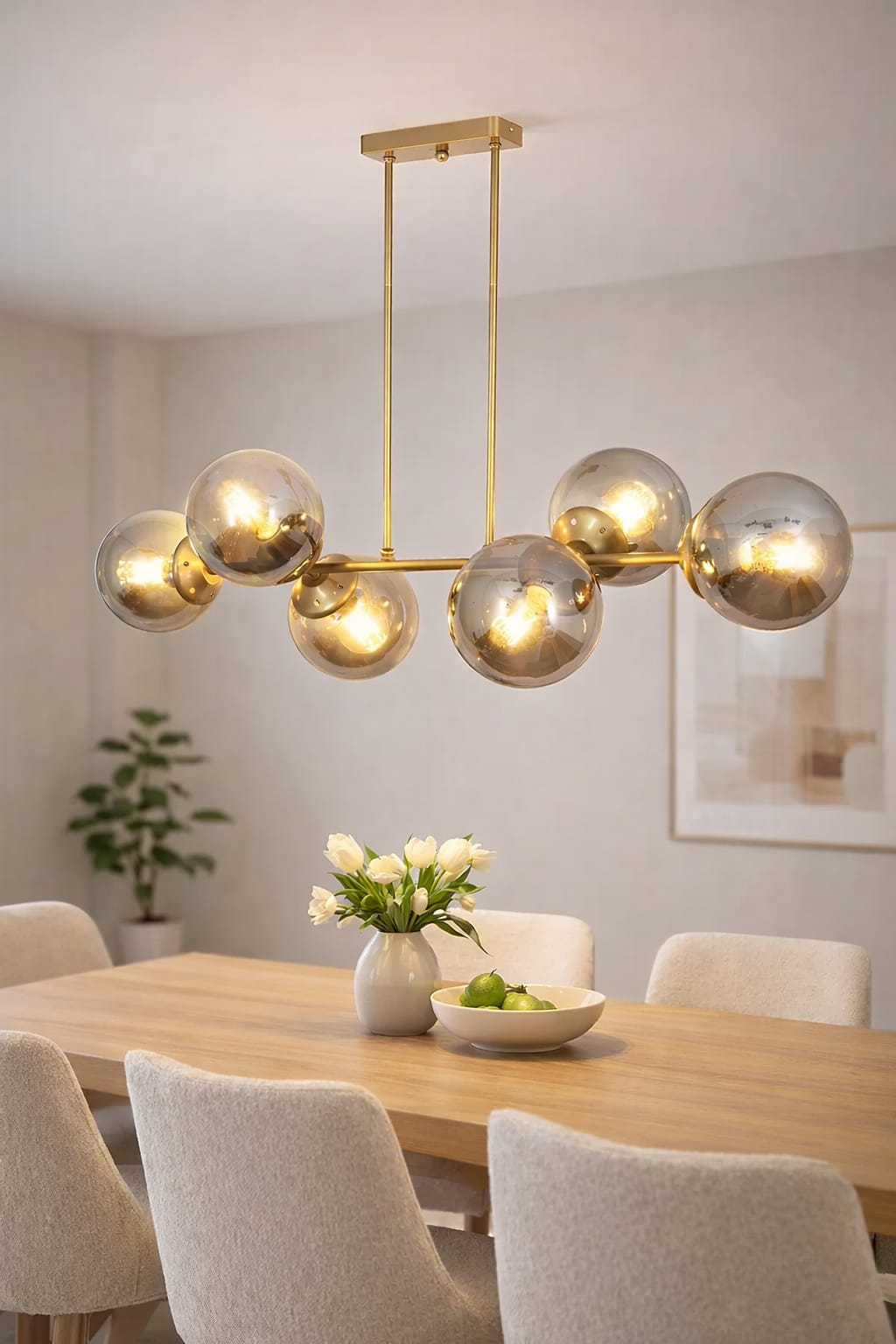 Arenk 6 Lı Eskitme Avize Füme Camlı Dekoratif Tasarım Yatak Odası Mutfak Salon Avize