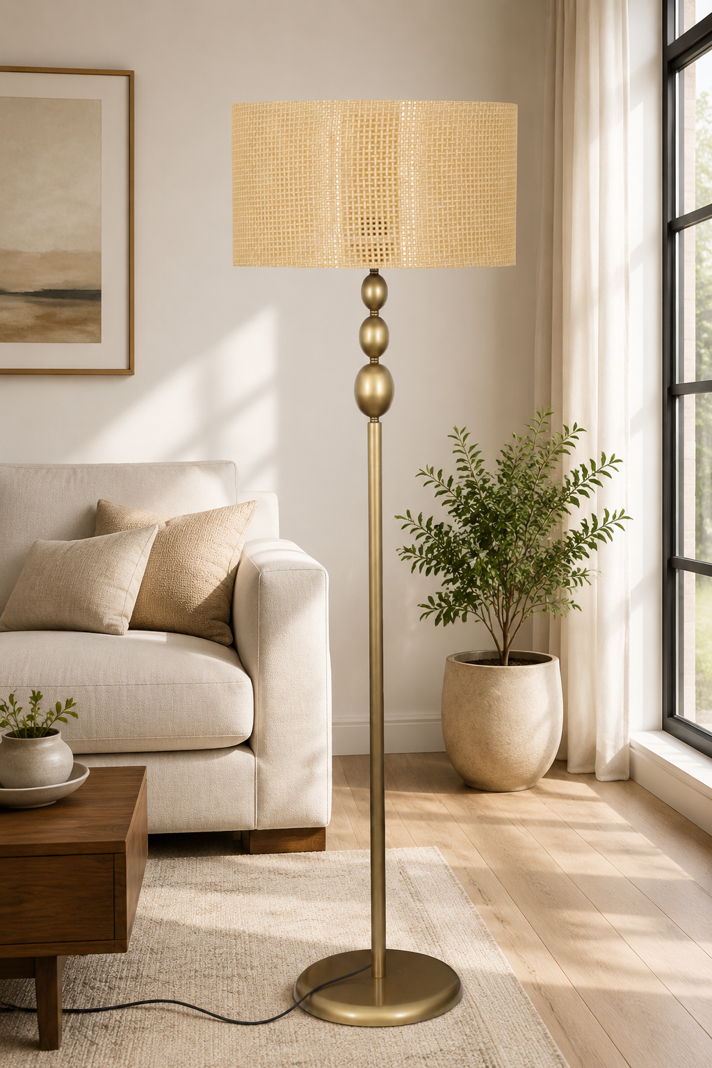 Asel Eskitme Metal Ayaklı Lambader Koyu Ton Kumaş Şapka Modern Salon Yatak Odası Köşe Aydınlatma