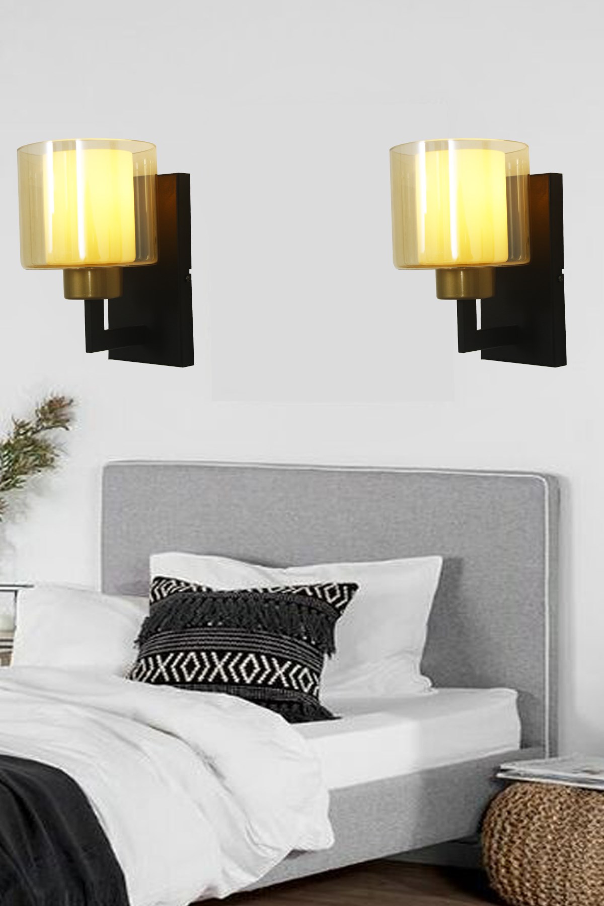 Aura Tekli Siyah Camlı Aplik