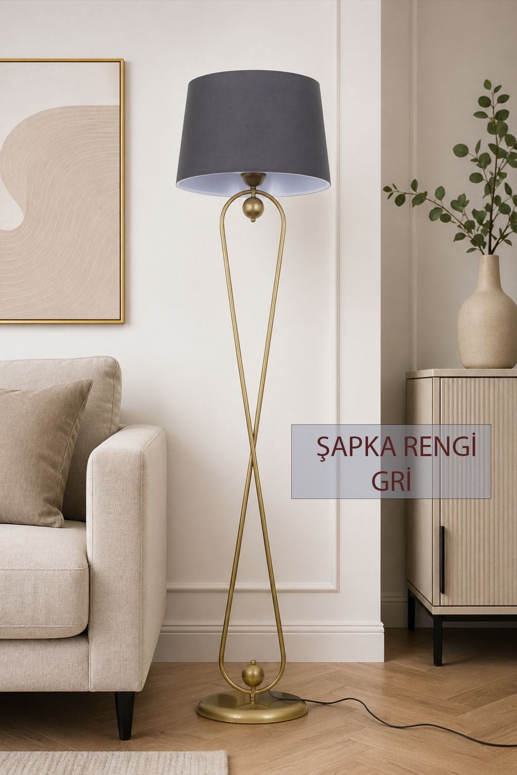Delhi Eskitme Lambader  Gri Şapka Modern , Oturma Odası ,Yatak Odası , Salon Lambader