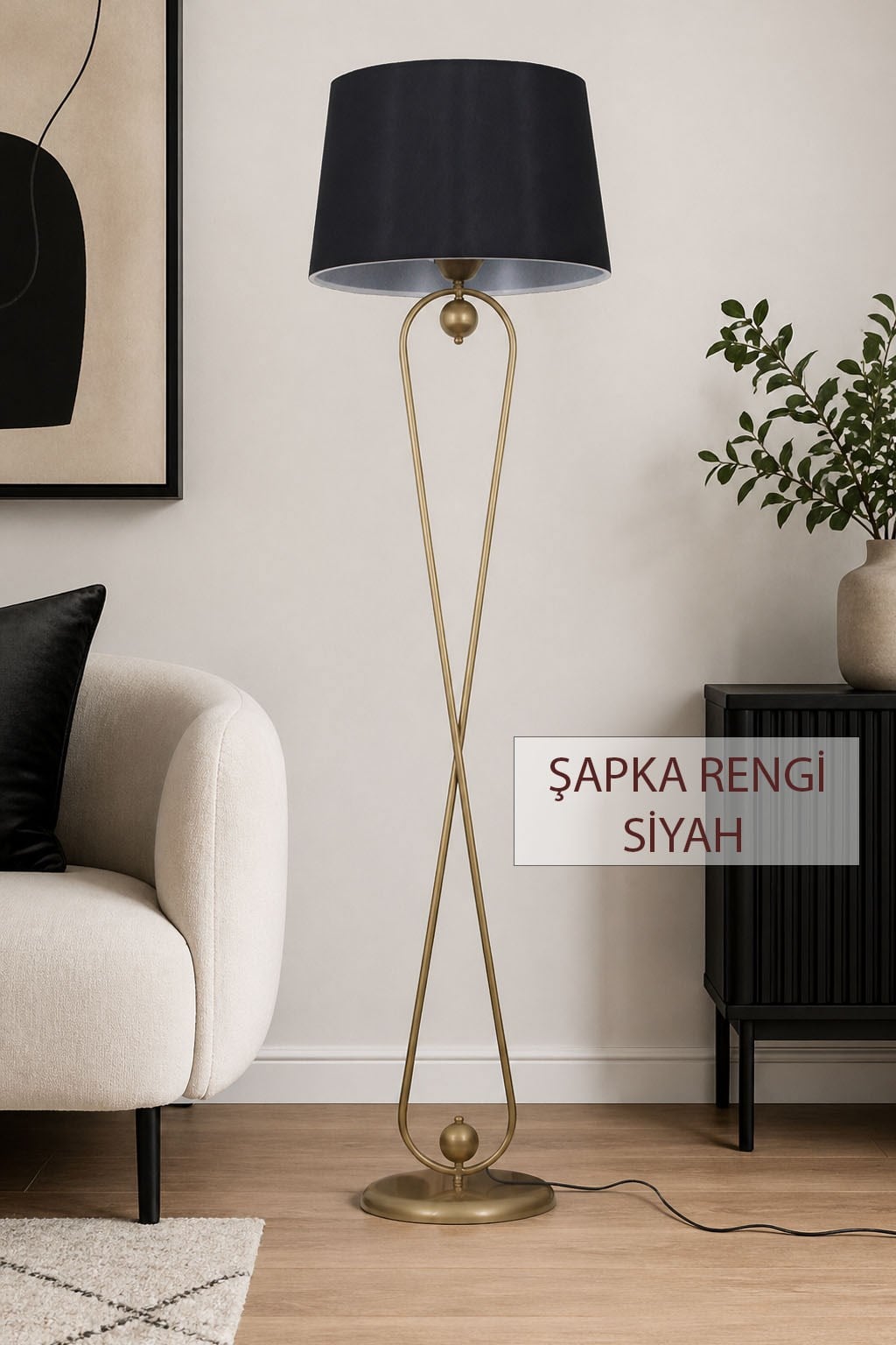 Delhi Eskitme Lambader  Siyah Şapka Modern , Oturma Odası ,Yatak Odası , Salon Lambader