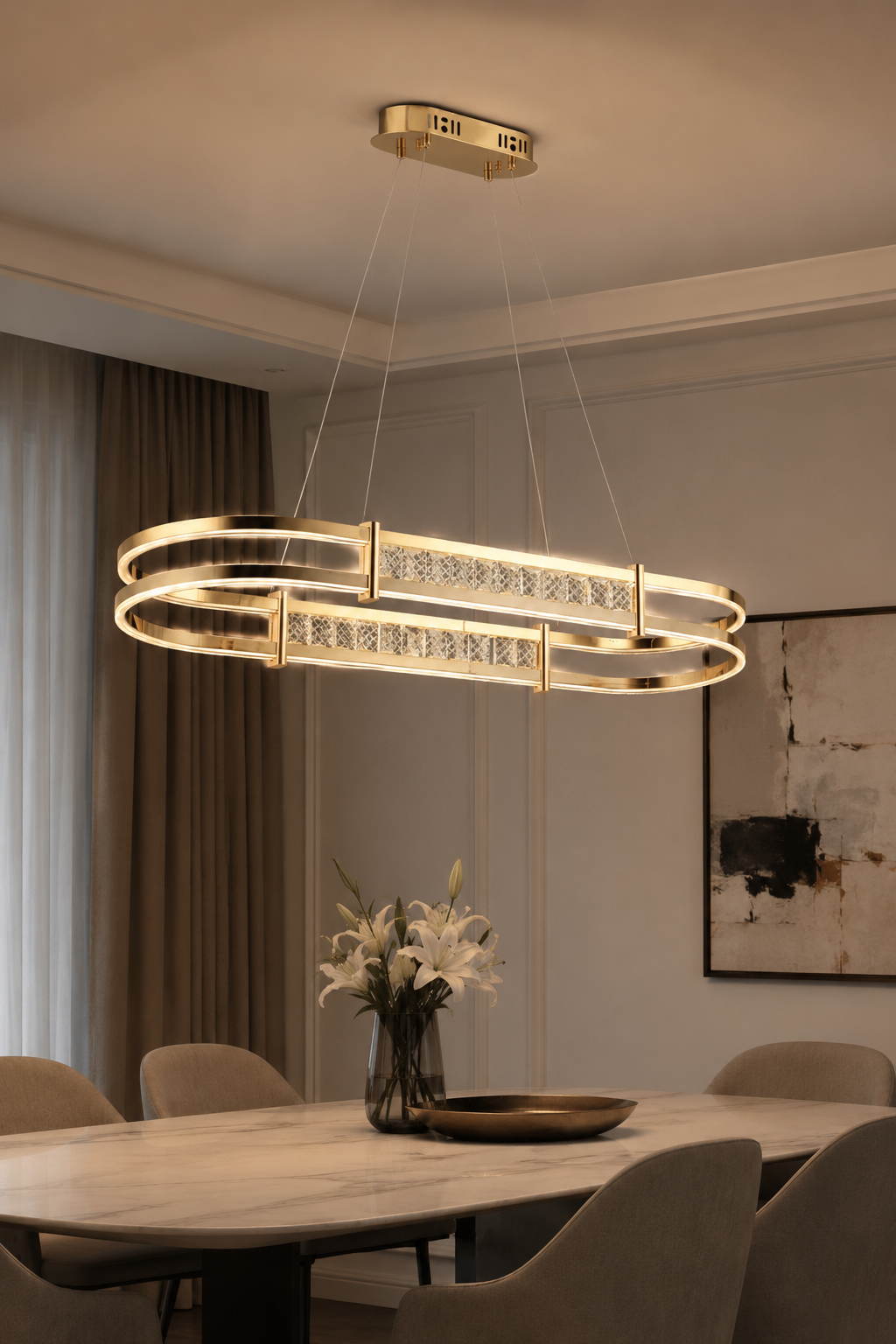 Marbella Sarkıt Led Avize Modern Luxury Salon Yemek Masası Üzeri Avize
