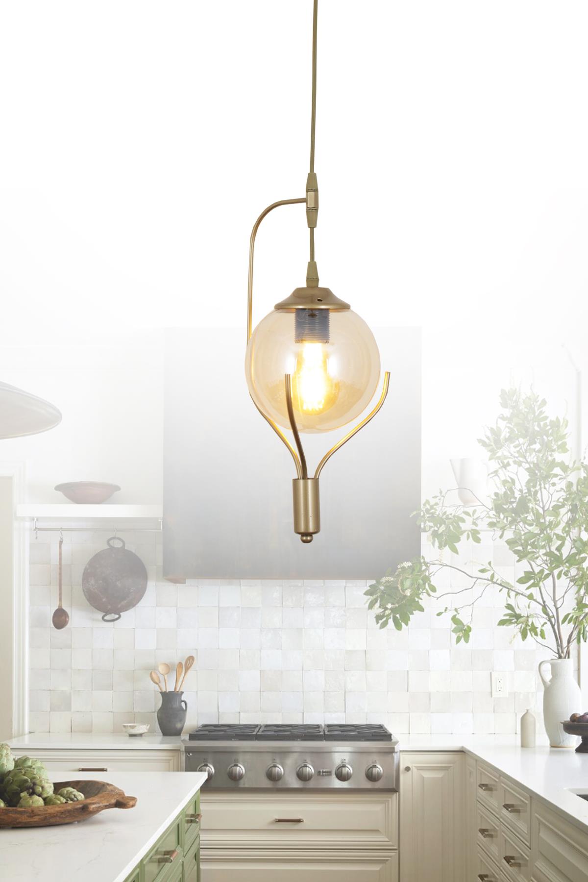 Pesto Tekli Eskitme Avize-Bal Camlı Dekoratif Tasarım Yatak Odası Mutfak Salon Avize