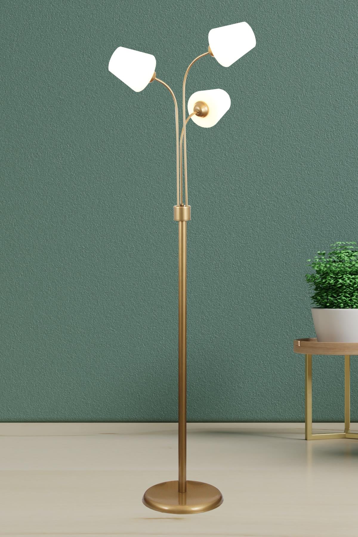 Zambak 3 Lü Eskitme Lambader Ermando CM Modern Oturma Odası, Yatak Odası, Salon Lambader