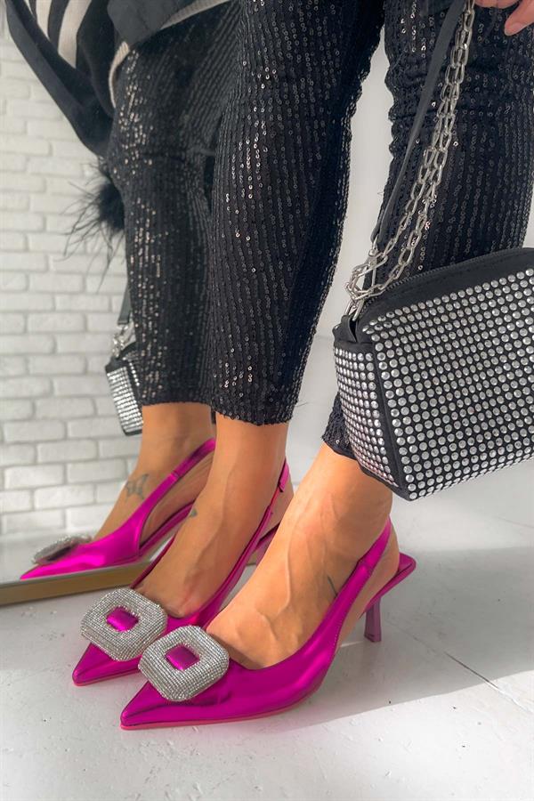 Mermaid Metalik Fuşya Açık Stiletto