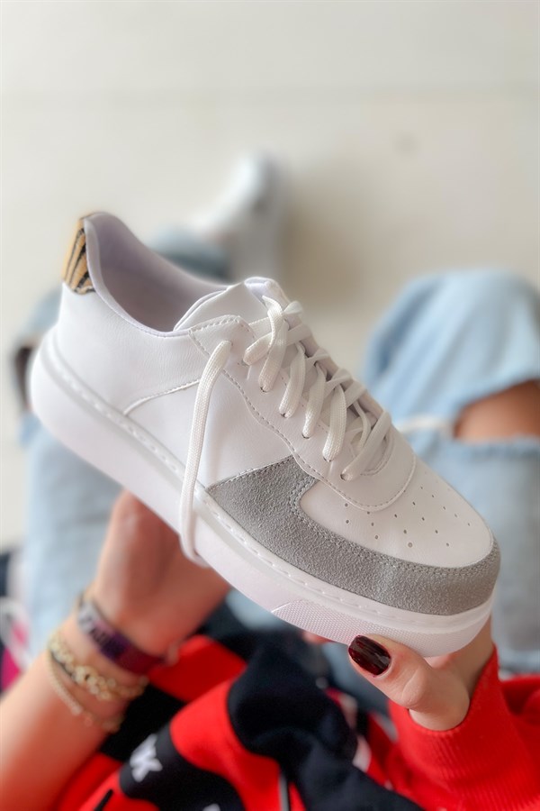 Rest Beyaz Gri Desenli Sneakers